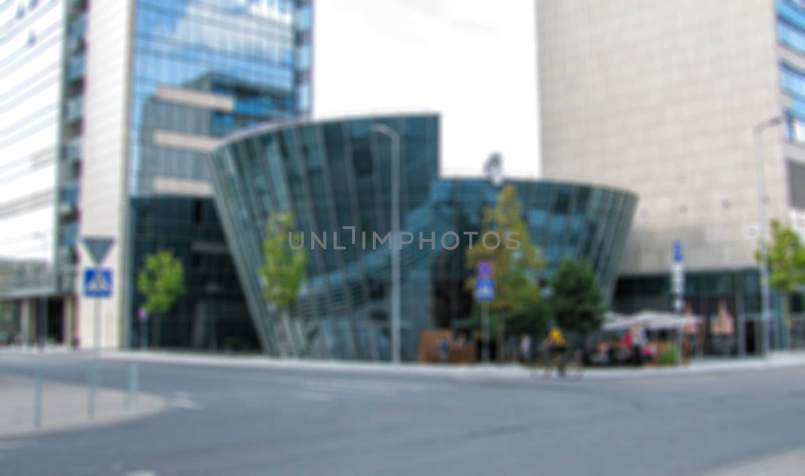 Urban streetscape. Theme of street photography, tourism and travel creative abstract background with blur and bokeh effect