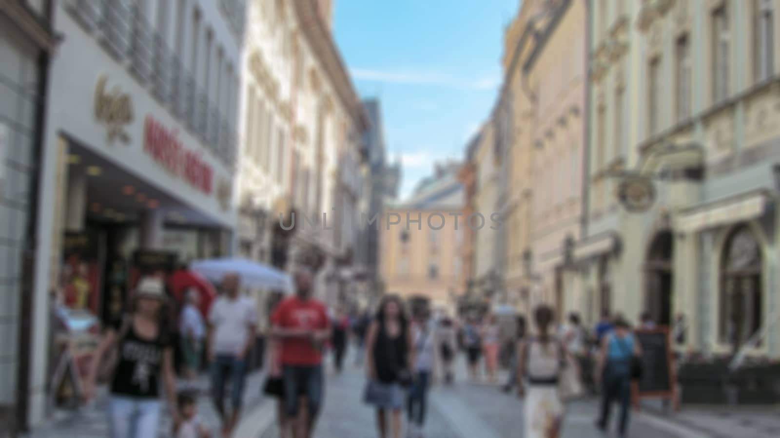 Urban landscape, city street. Creative background with blur and by Grommik