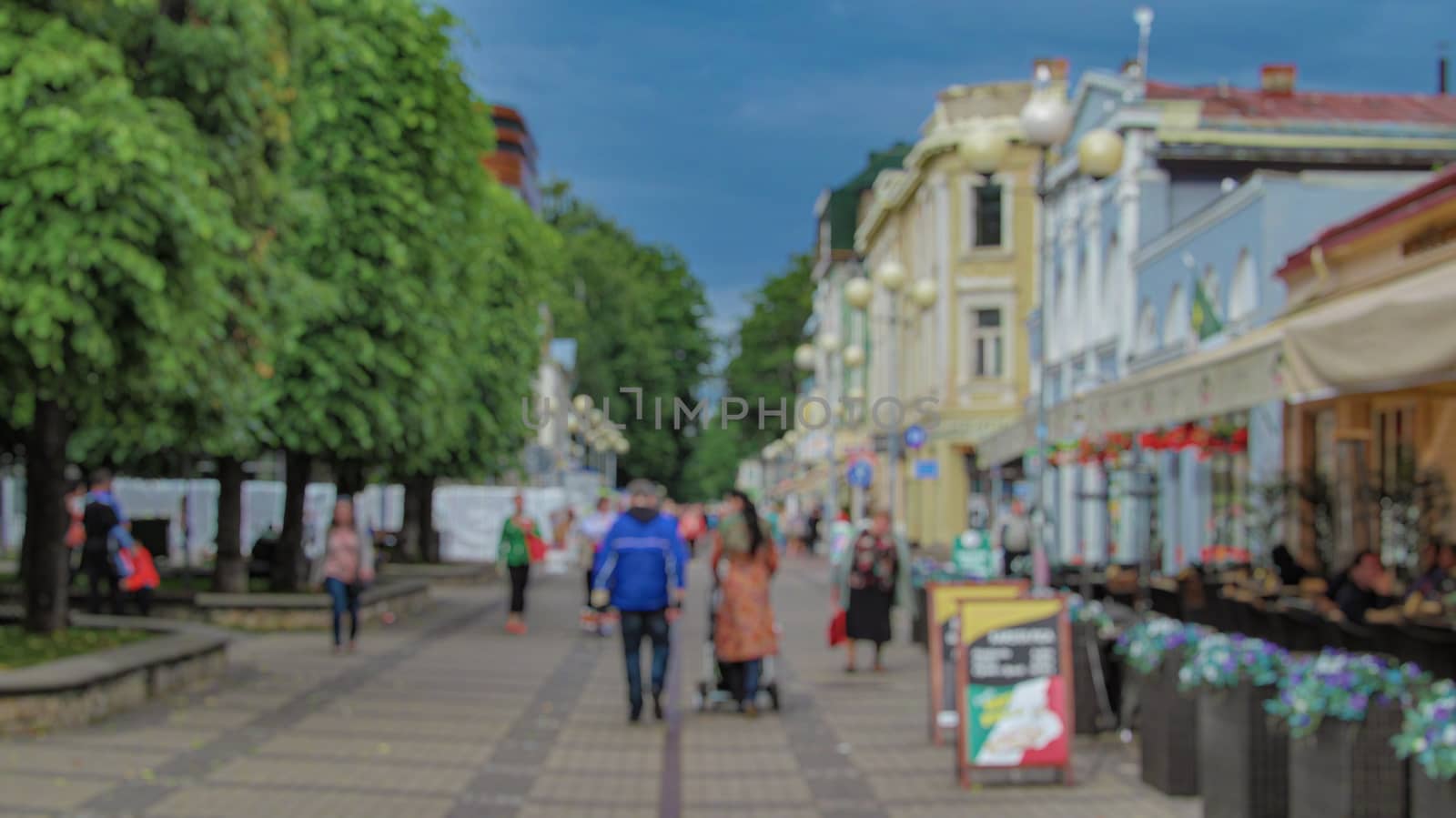 Urban landscape. Creative tourism theme with blur and bokeh for themed posters, banners and screensavers