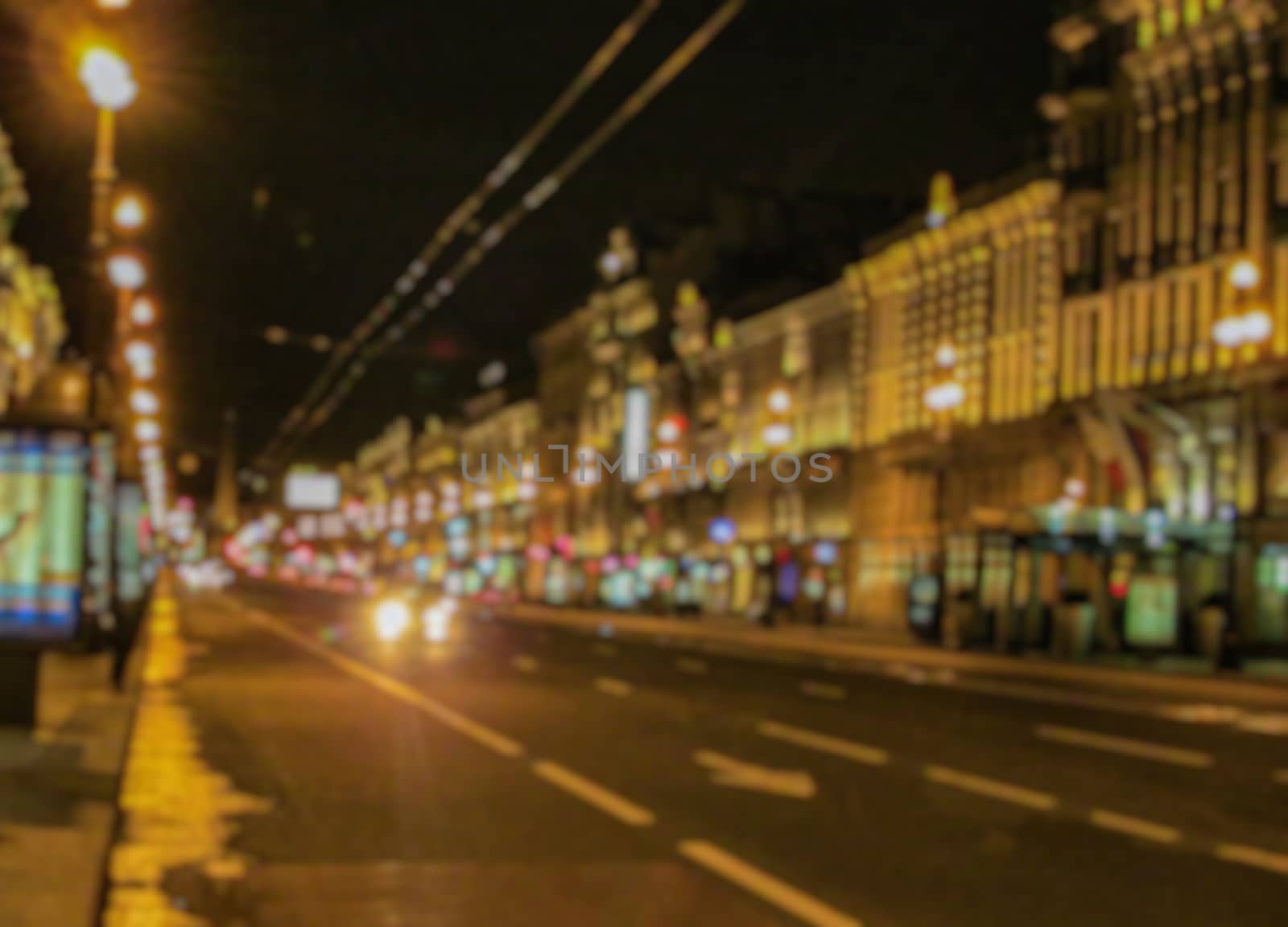 Night city. Creative theme with blur and bokeh. by Grommik