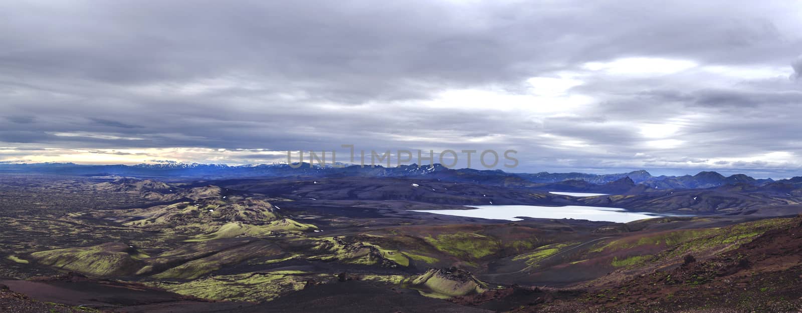 Colorful wide panorama, panoramic view on Volcanic landscape in by Henkeova
