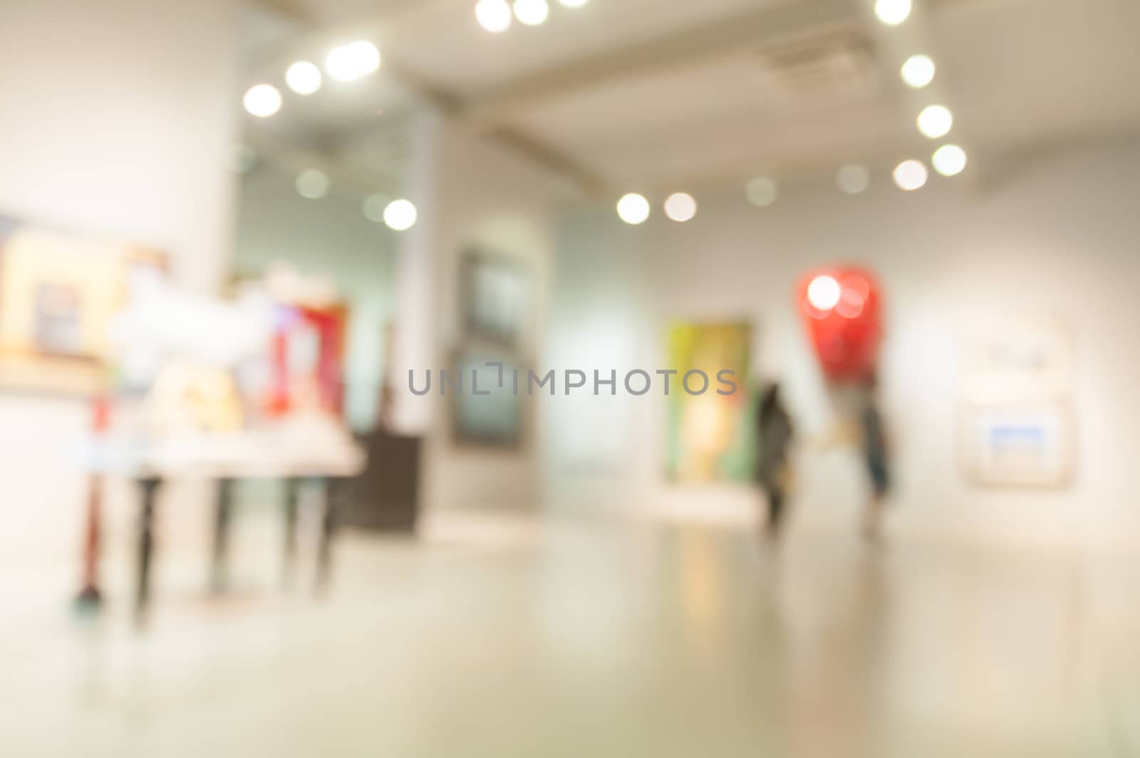 Blur or Defocus abstract image of People in Public Modern museum
