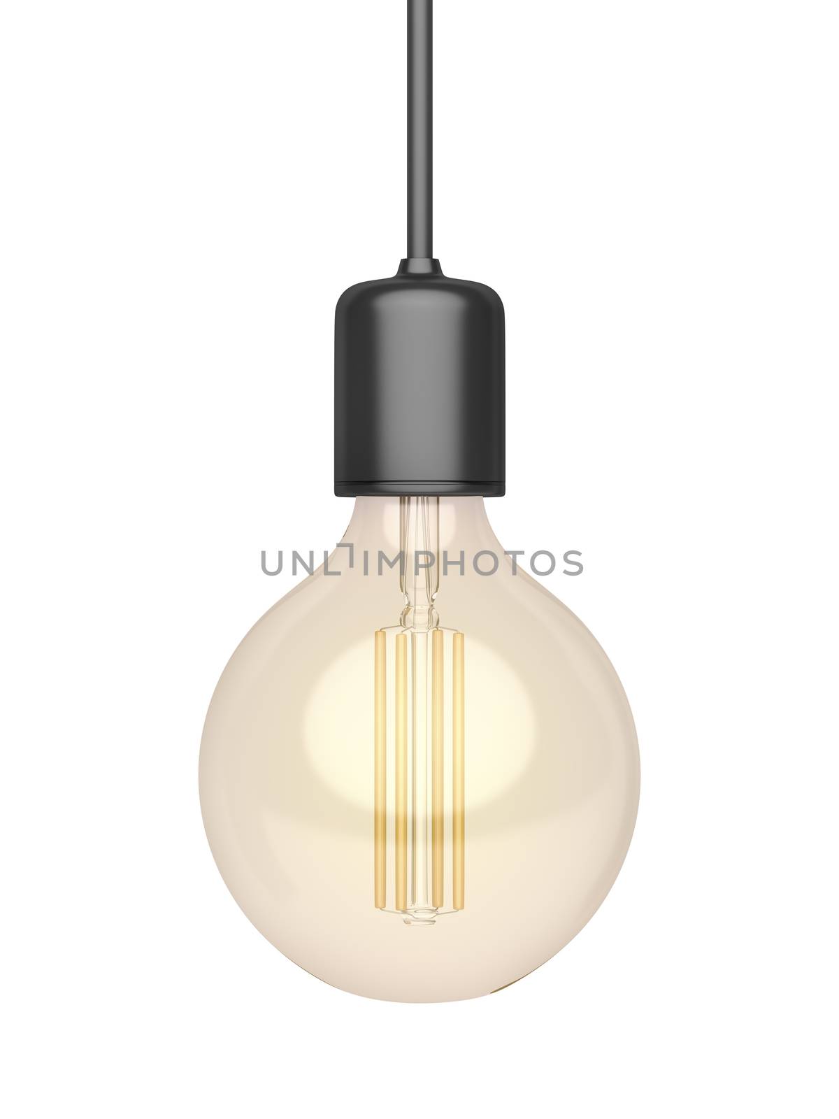 Decorative LED light bulb isolated on white background