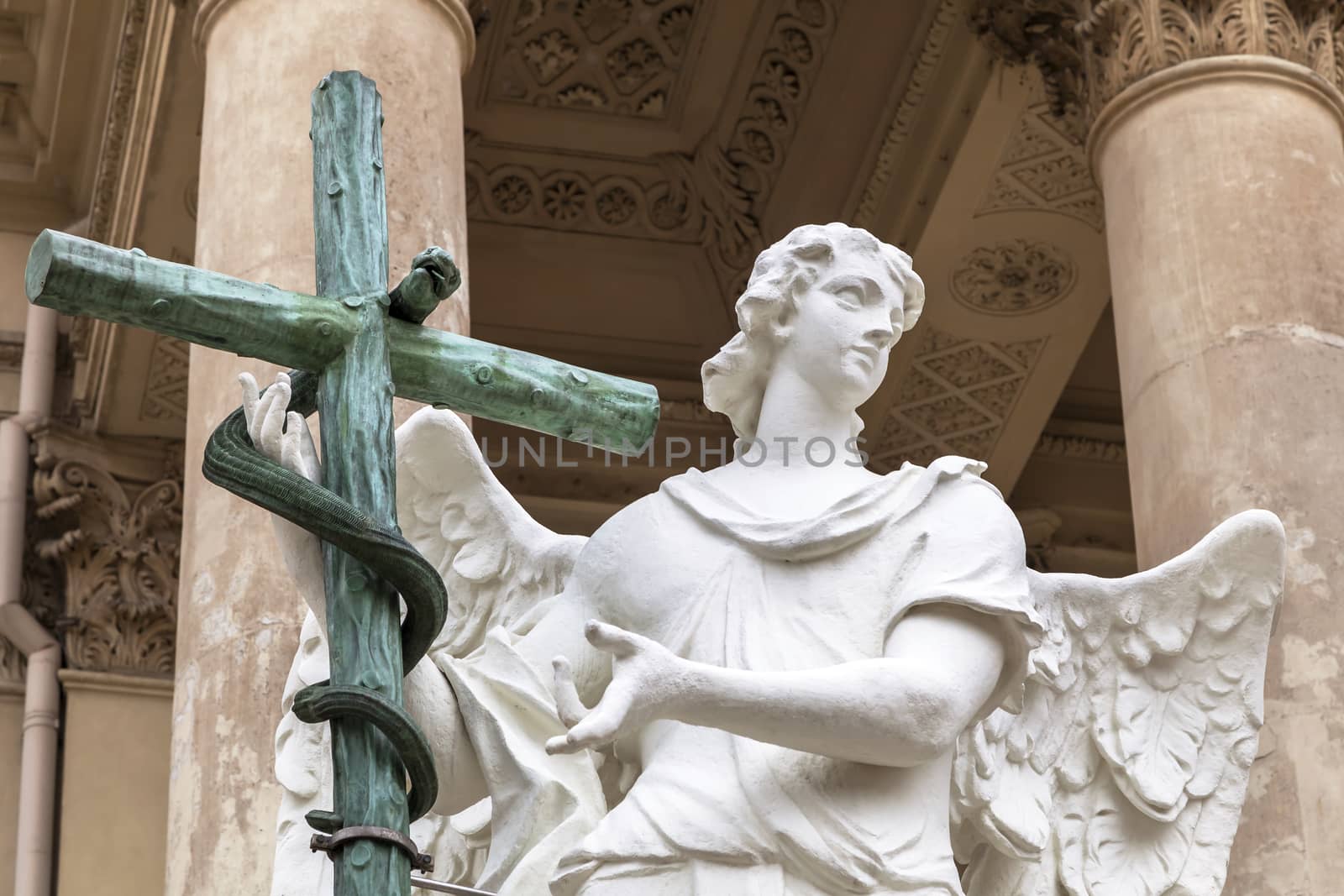 Angel statue near The St. Charles's Church - Karlskirche - Vienna