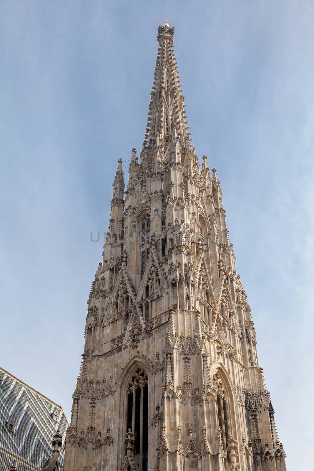 Spire of St. Stephen Cathedral in Vienna, Austria