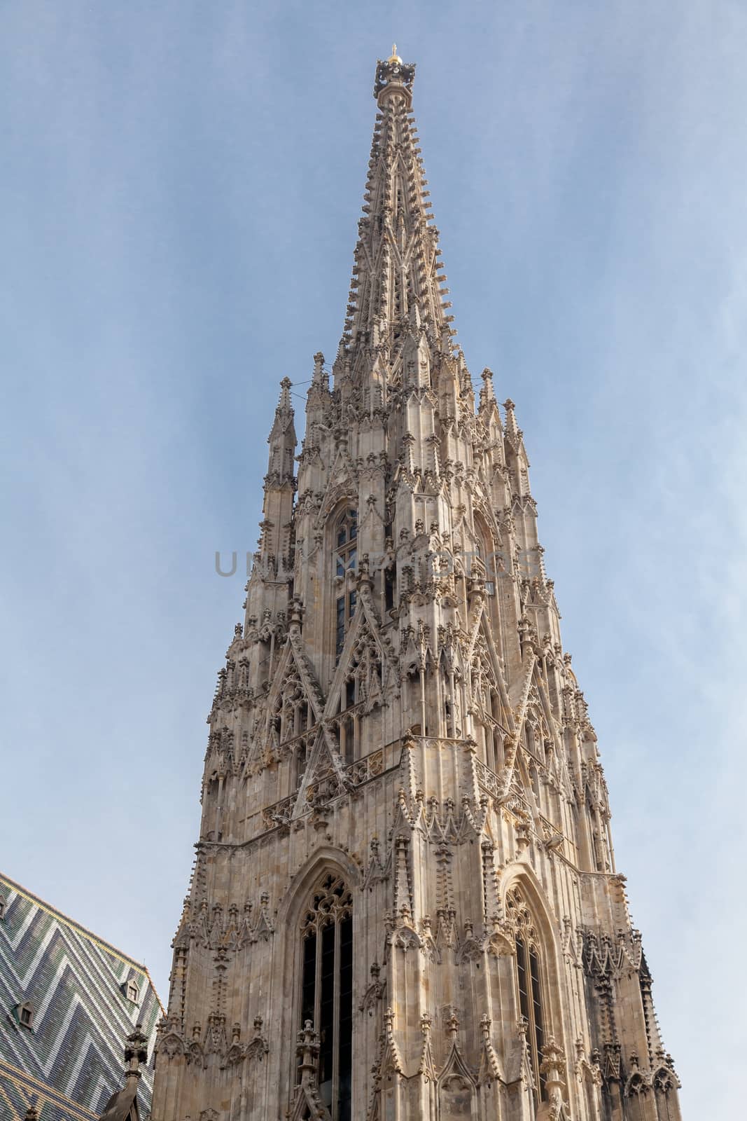 Spire of St. Stephen Cathedral in Vienna, Austria