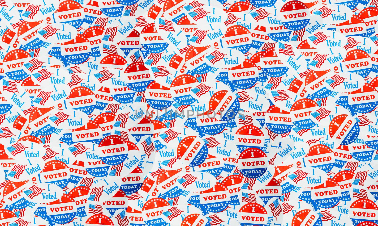 Many voting stickers given to US voters in Presidential election for background to illustrate vote rights