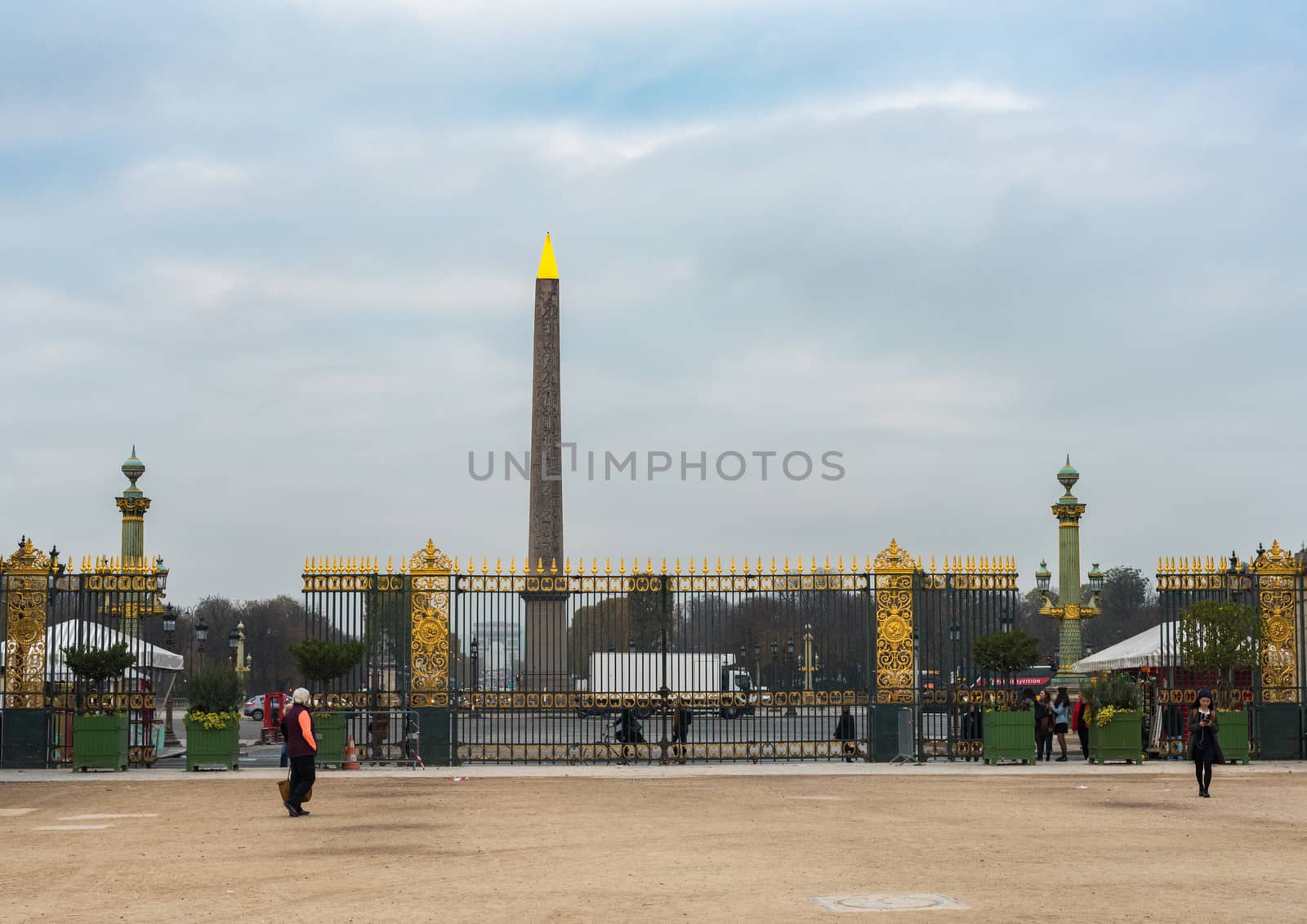 Paris, France -- November 3, 2017 -- The Obelisk in the Place de La Concorde.