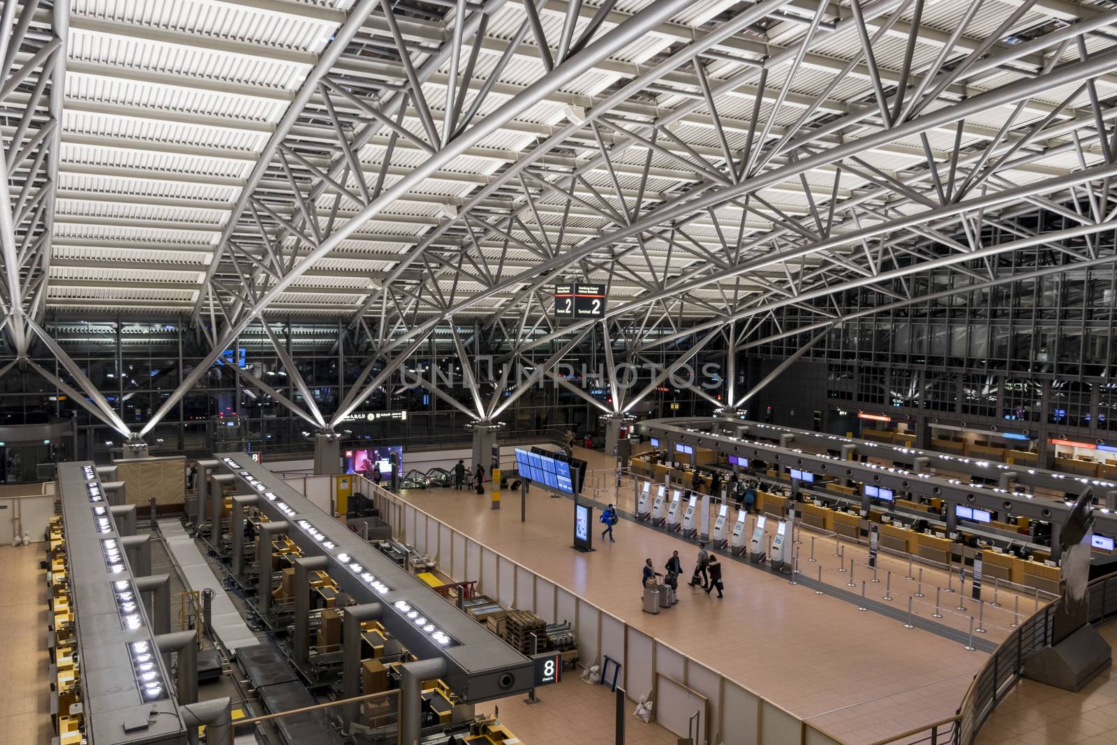 Hamburg Airport. Panorama view from above.