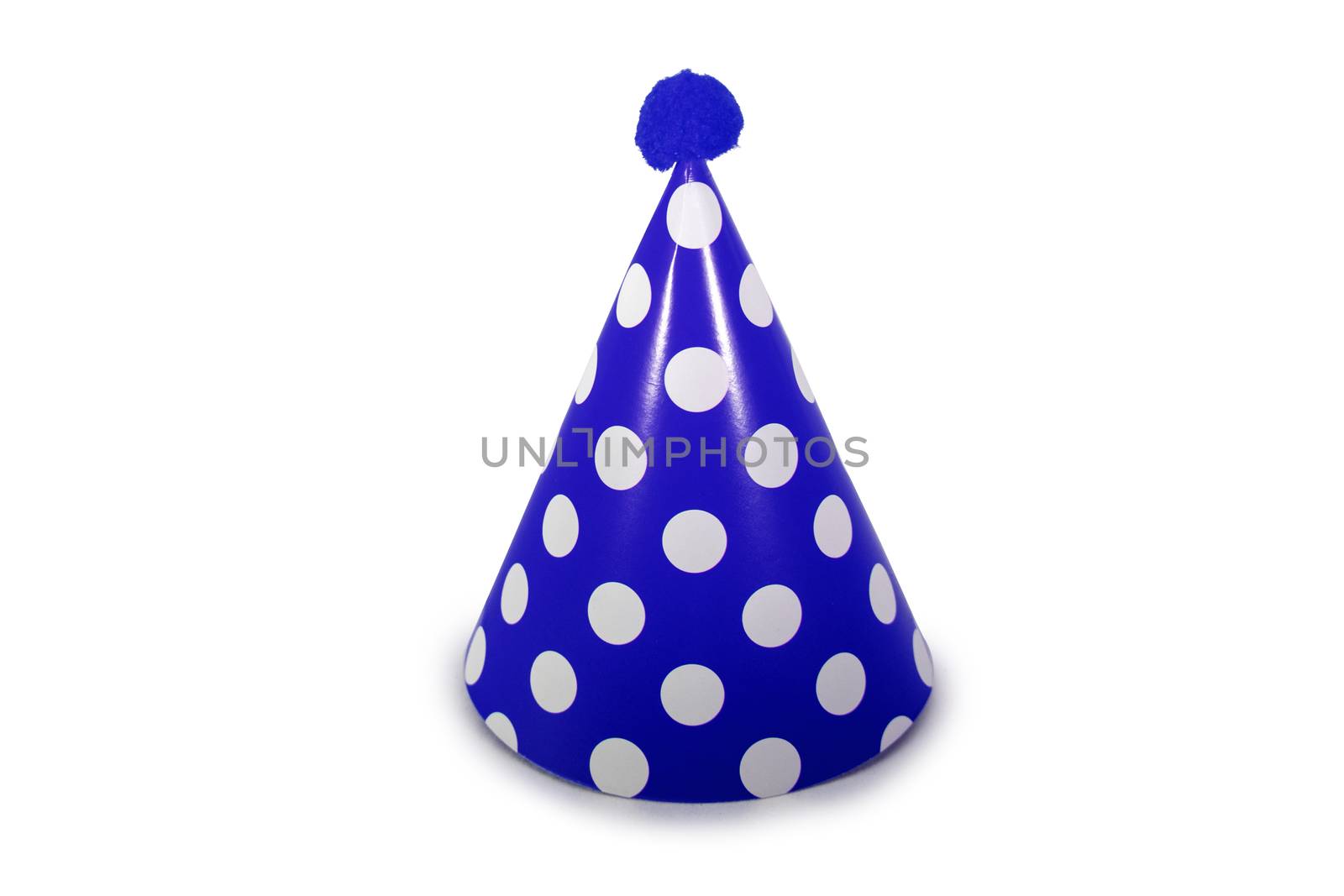 A Blue Birthday Hat on a Pure White Background by bju12290