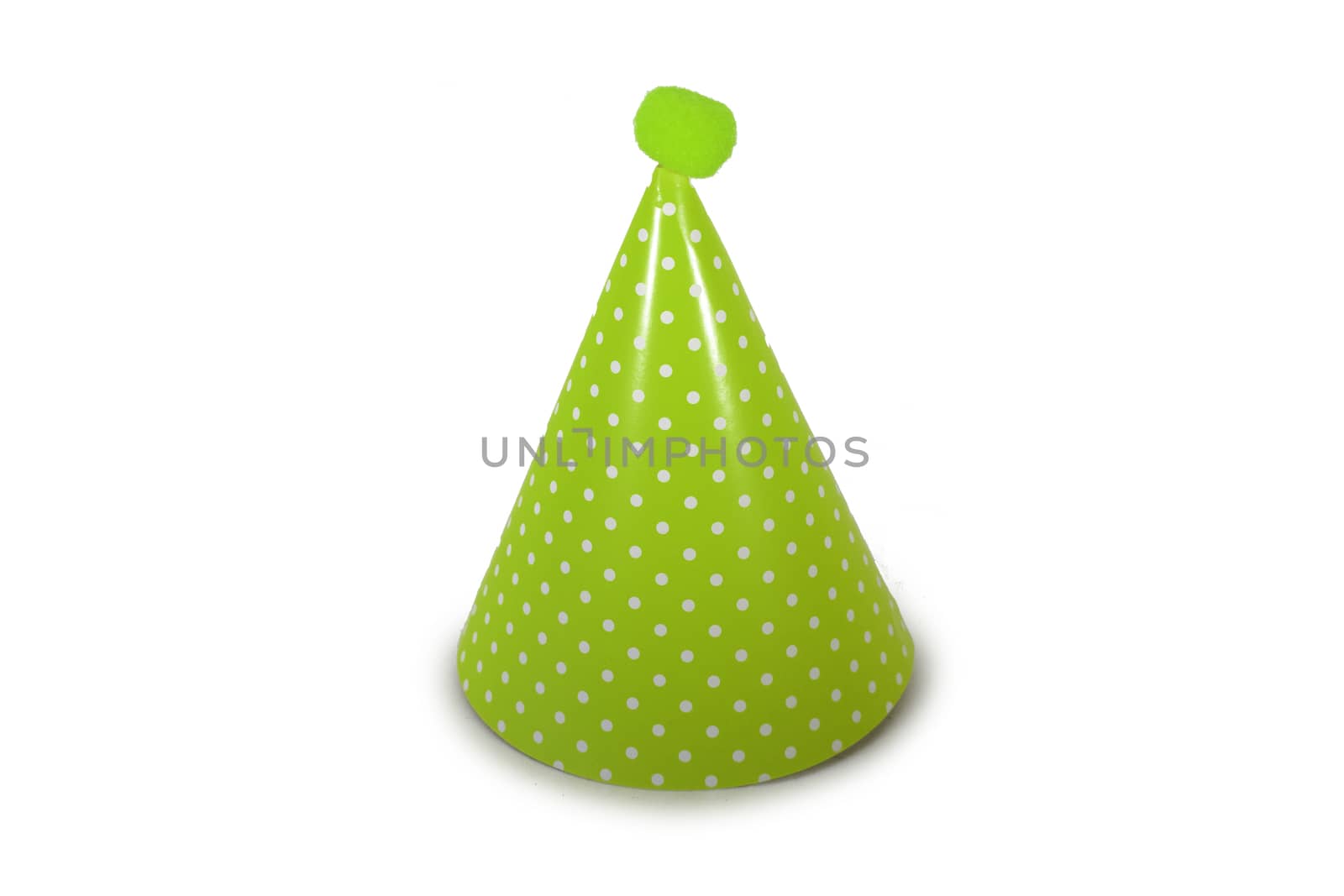 A Green Birthday Hat on a Pure White Background by bju12290