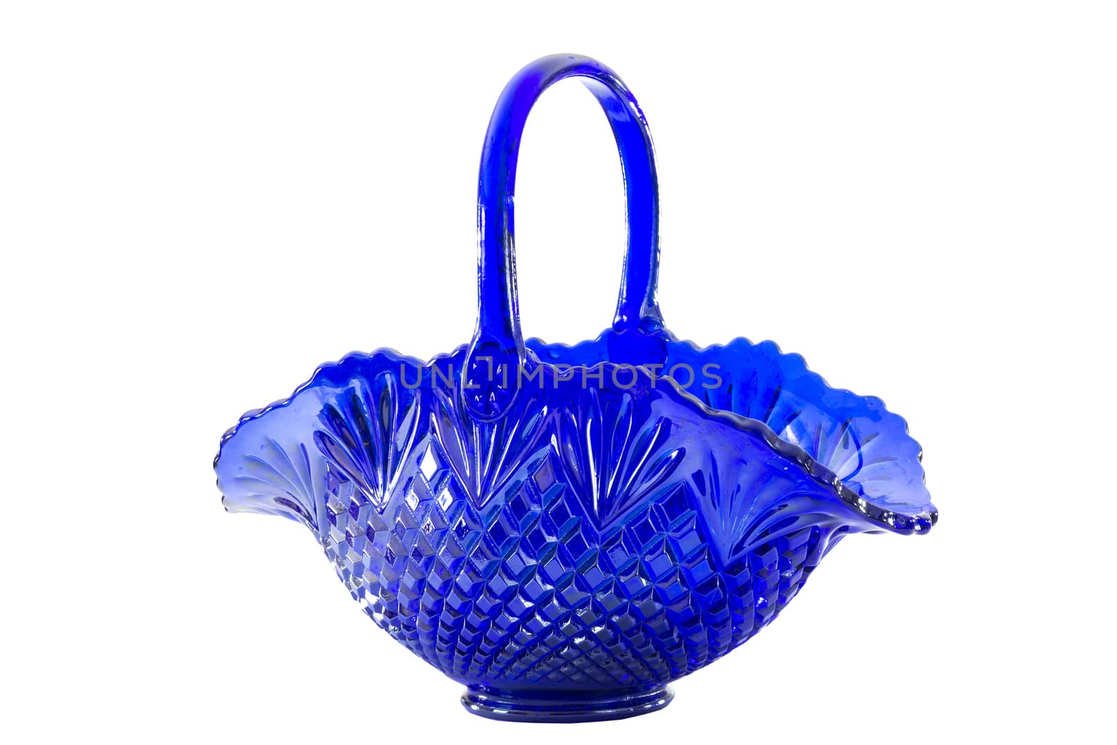 Pretty Blue Glass Basket With Handle by stockbuster1