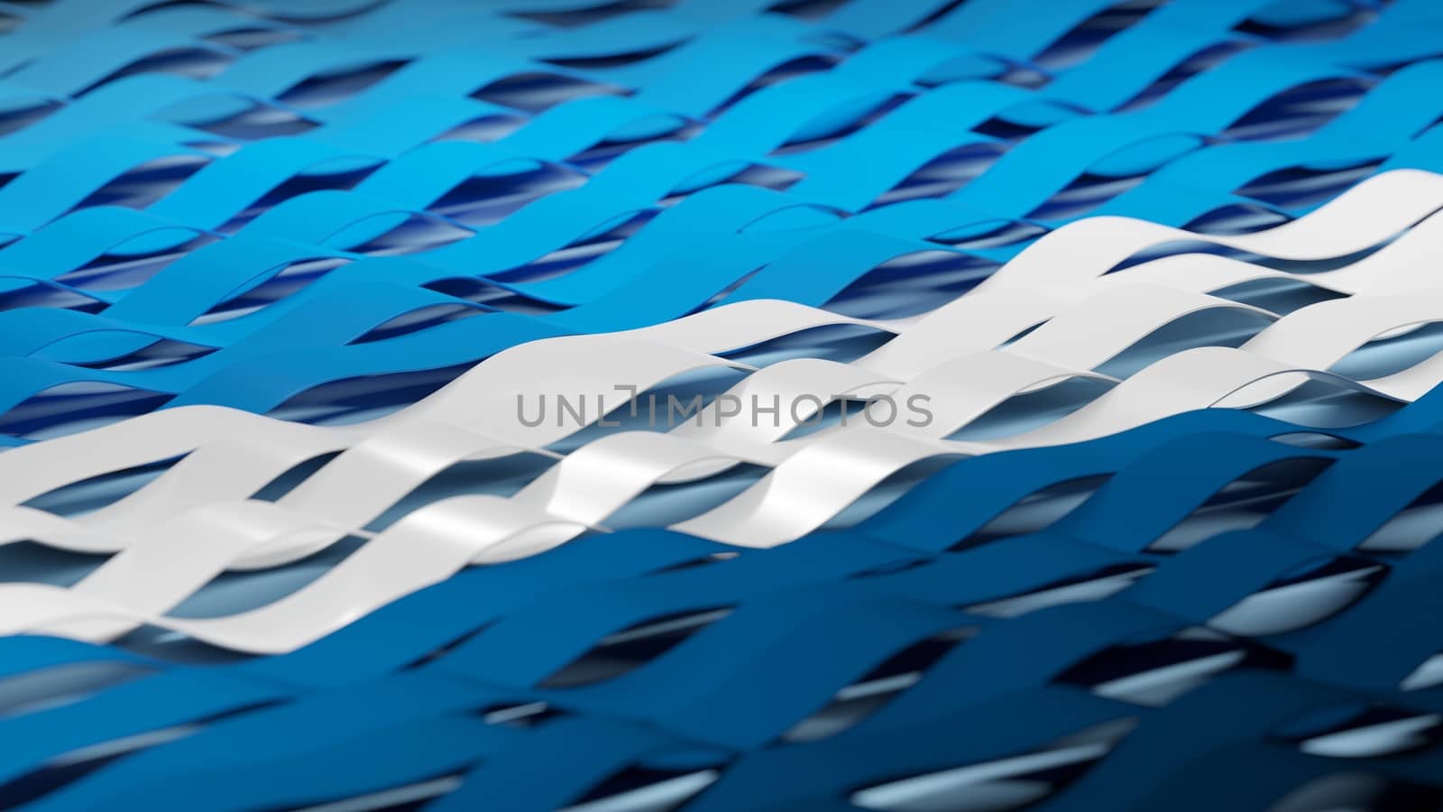 Blue, white, turquoise wavy horizontal lines. Minimalist abstrac by hernan_hyper