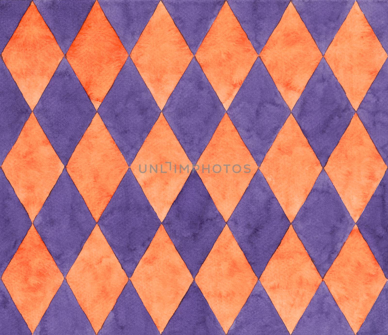 diamond-shaped quadrangle background, Watercolor hand painting, Halloween concept. by Ungamrung