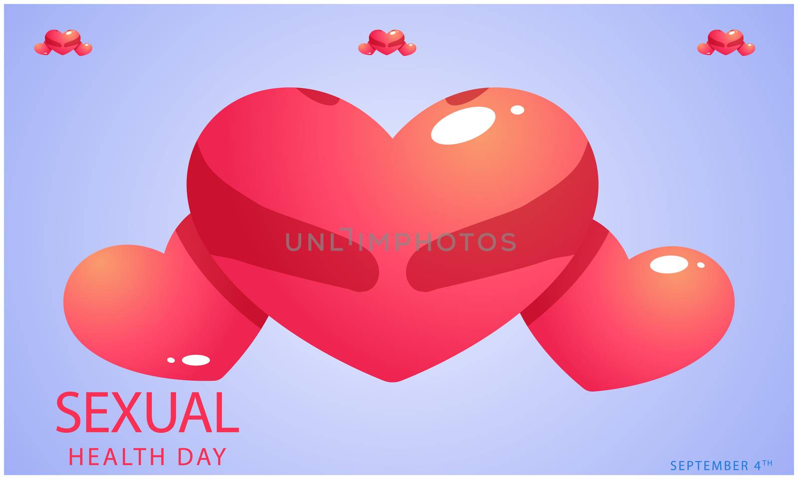 world sexual health day with hearts on abstract background by aanavcreationsplus