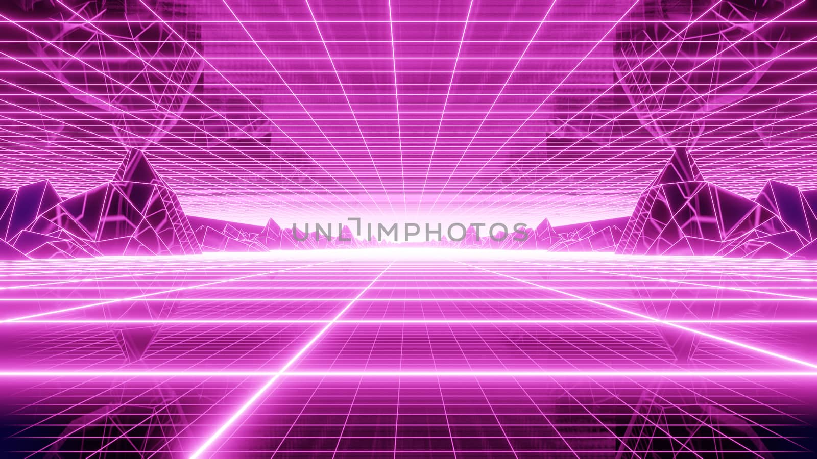 80's Retro Grid Mountain by urzine