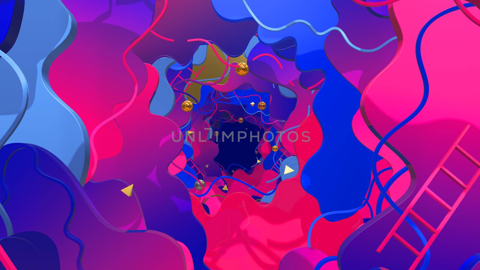 3D illustration Background for advertising and wallpaper in flat art style and abstract scene. 3D rendering in decorative concept