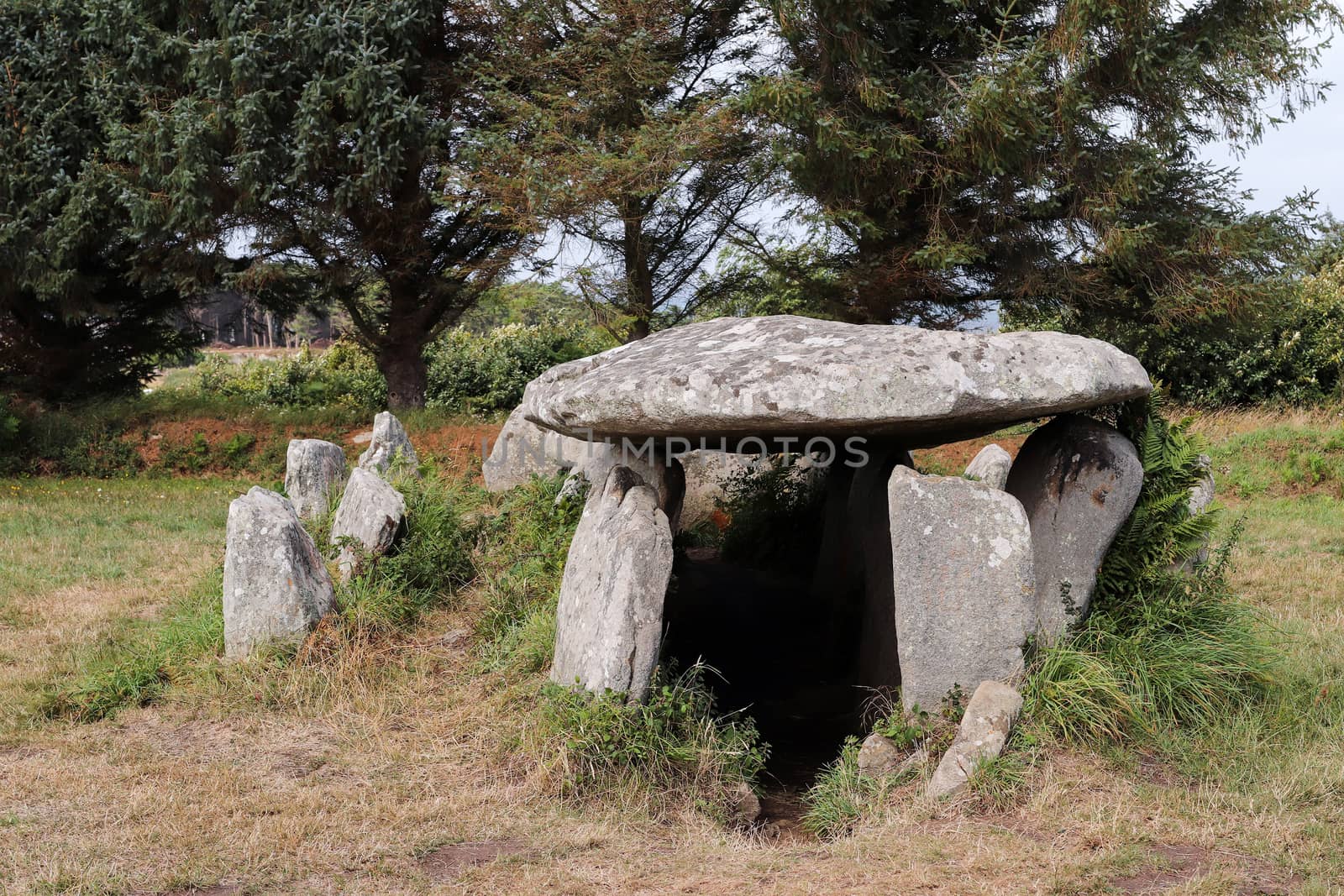Dolmen - gallery grave of Ile Grande - Grand Island - in Pleumeur-Bodou, Brittany, France