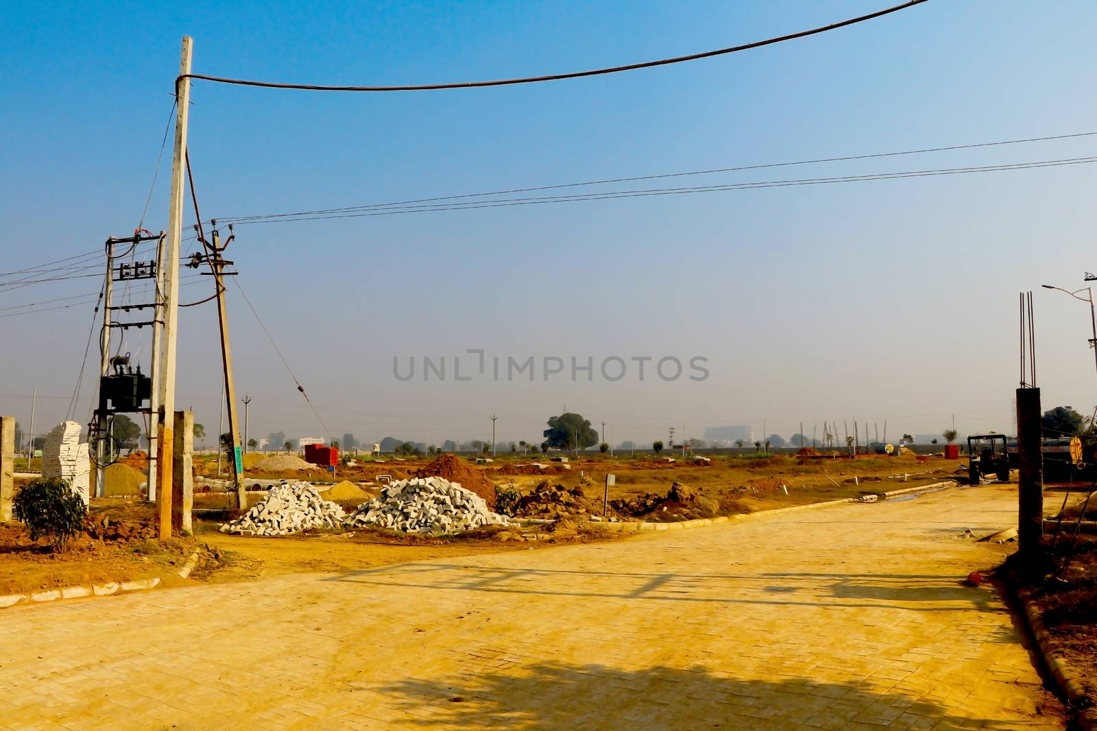 jaipur, Rajasthan, India,- june 2020 : view of an new modern agriculture lands in jaipur