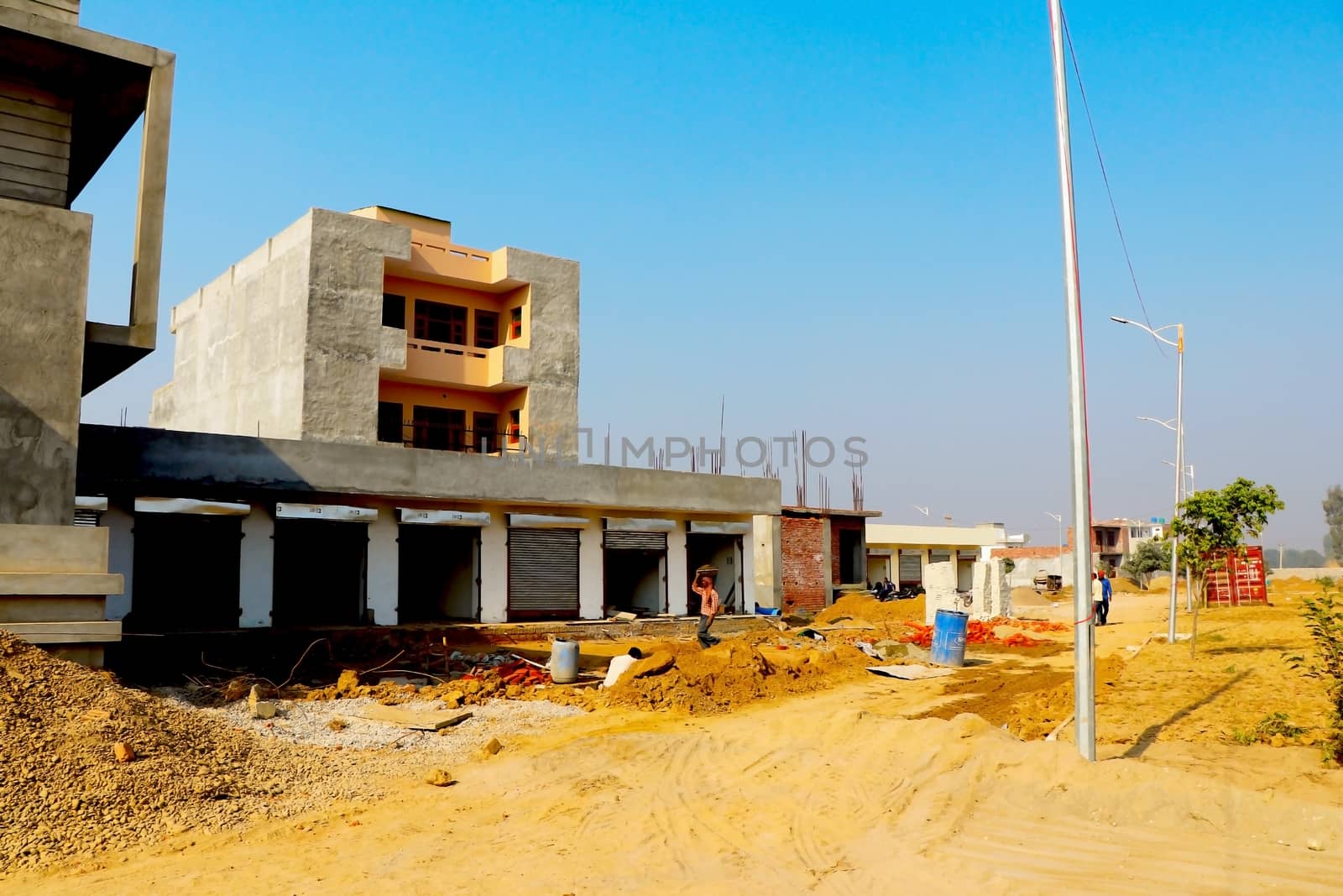 jaipur, Rajasthan, India,- june 2020 : view of an new modern homes in jaipur
