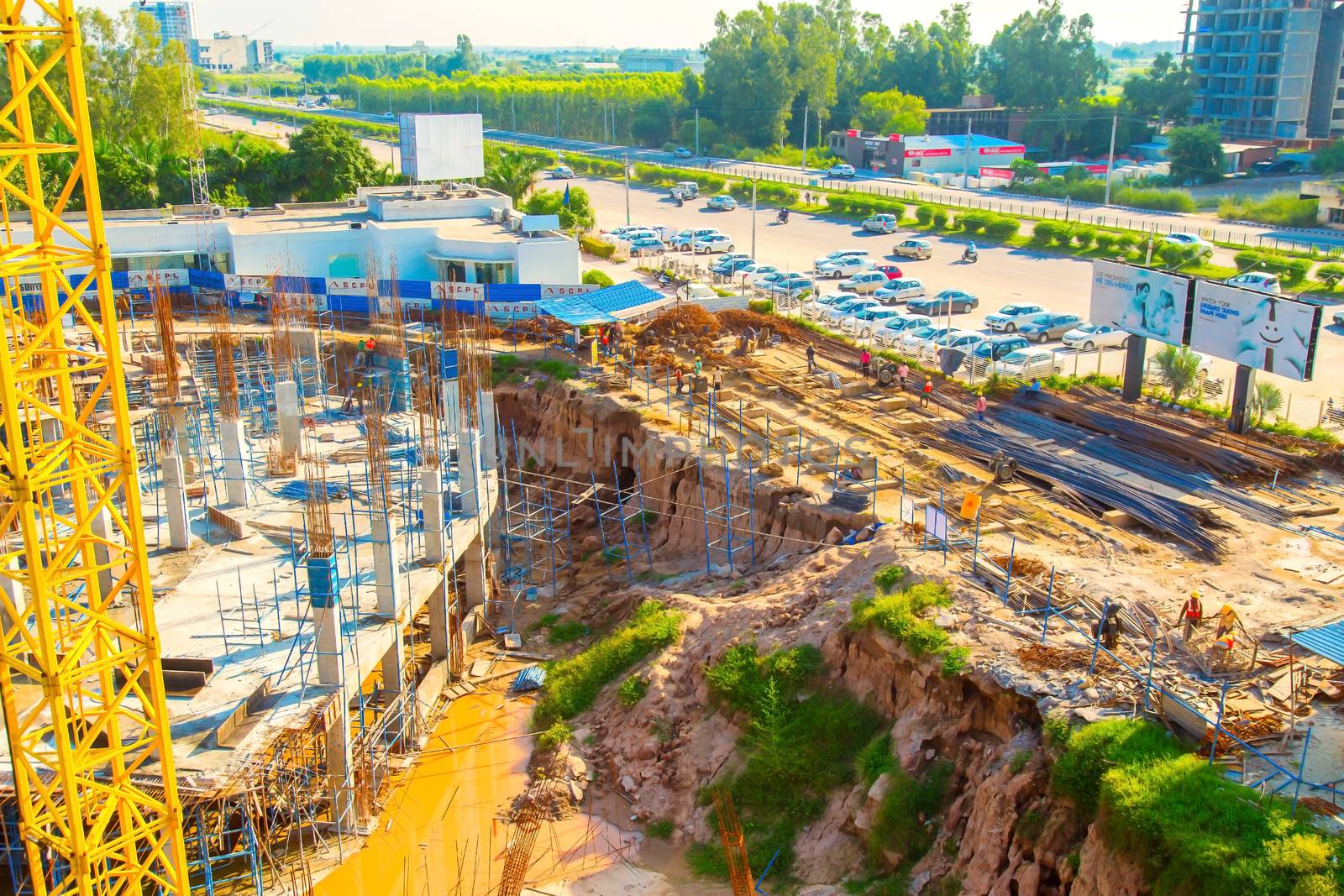 ranchi, India - june 2019 : view of an under construction buildings in ranchi