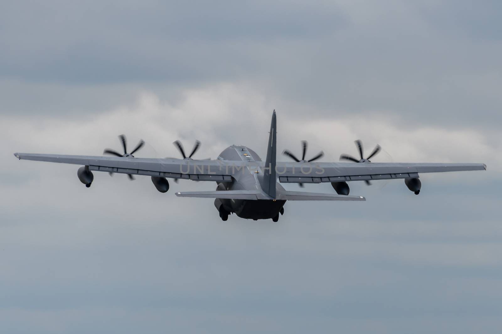 US Air Force C-130 Hercules aircraft at Mildenhall Air Base
