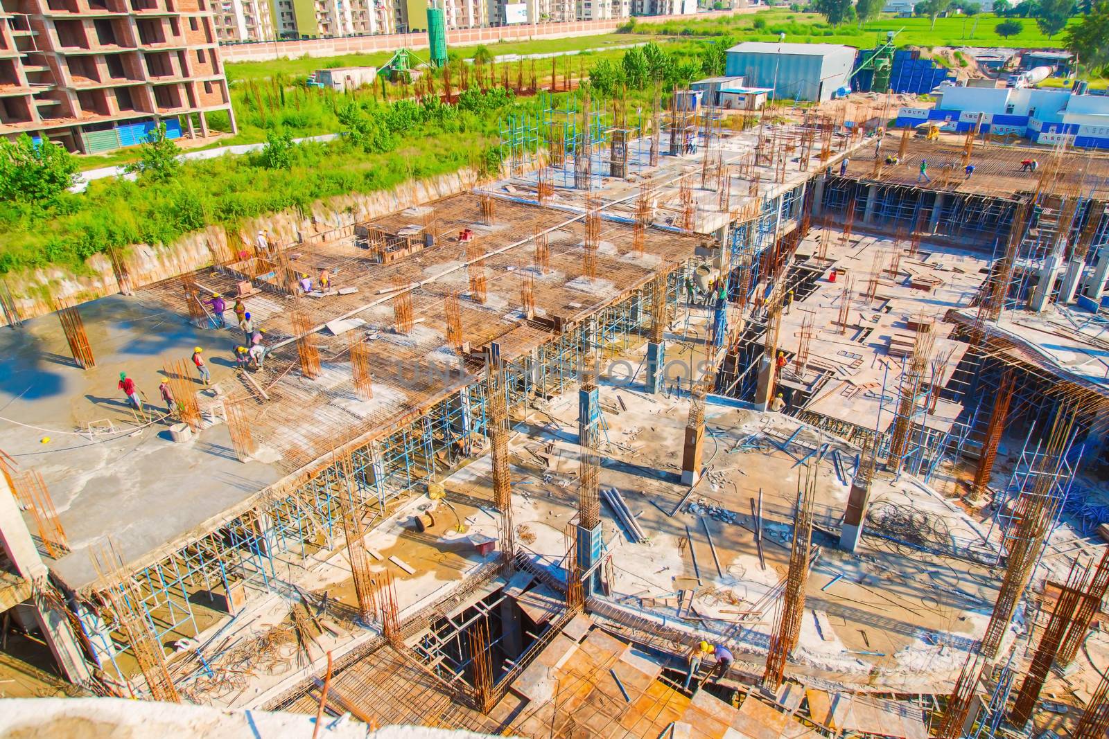 ranchi, India - june 2019 : view of an under construction buildings in ranchi