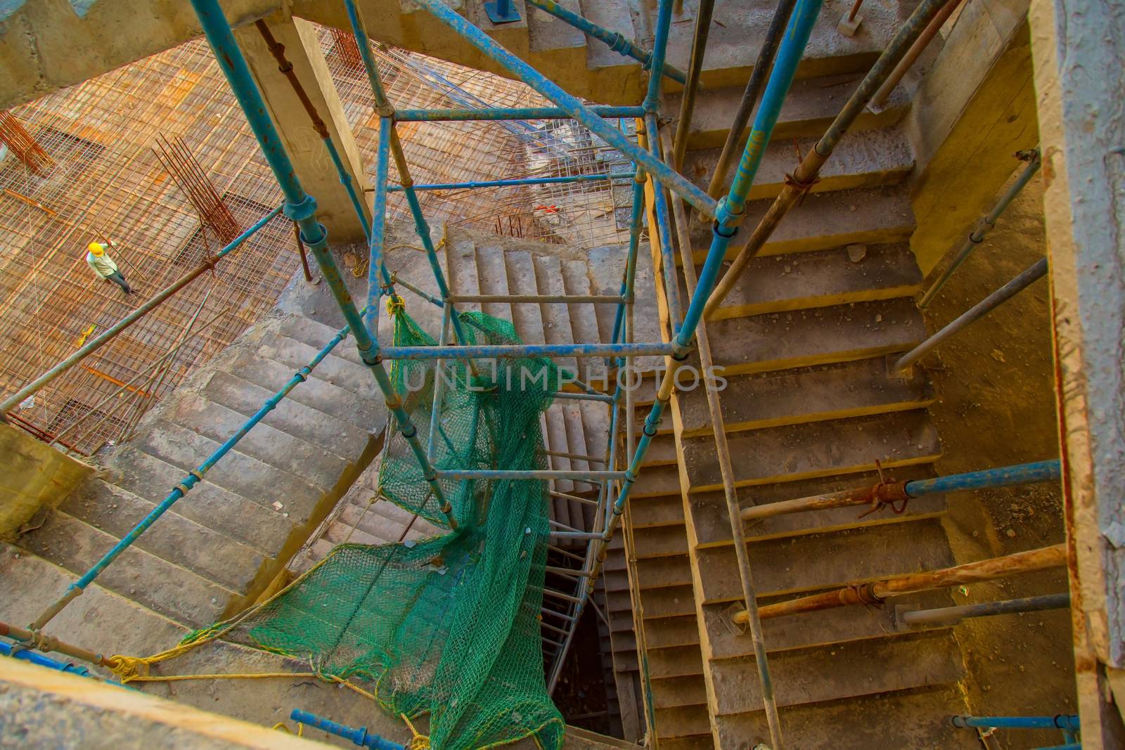 ranchi, India - june 2019 : view of an under construction building corridor in ranchi