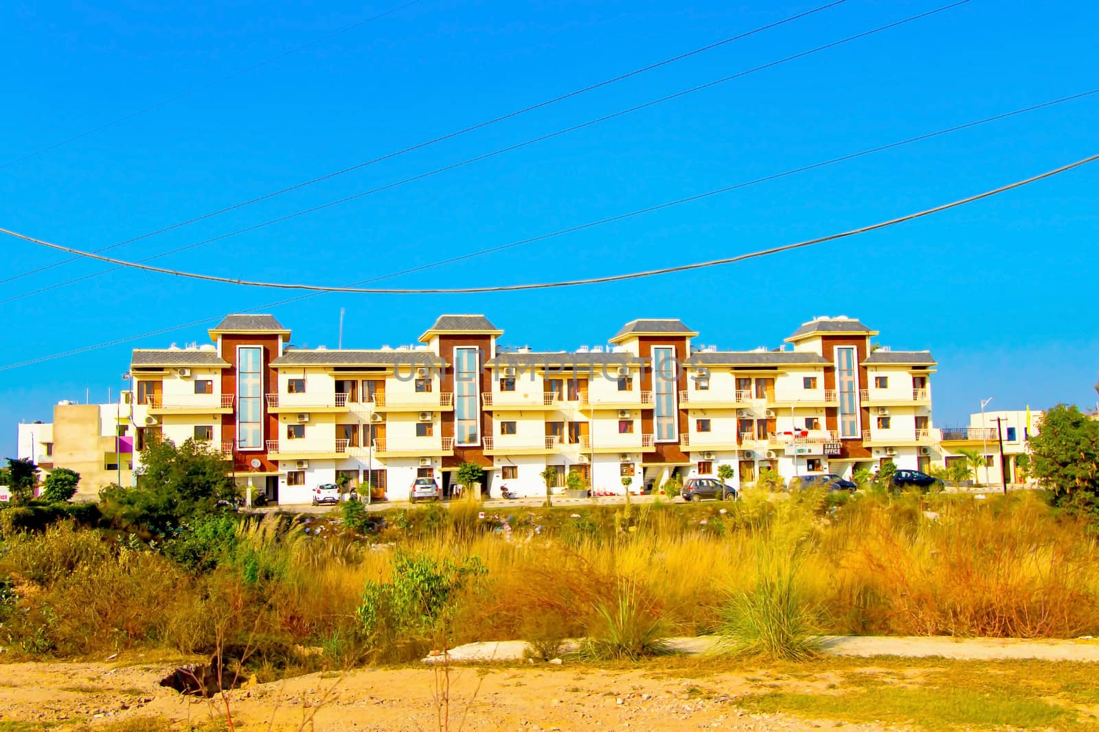 ahmedabad, Gujrat, India,- june 2019 : view of an new constructions of small home in ahmedabad