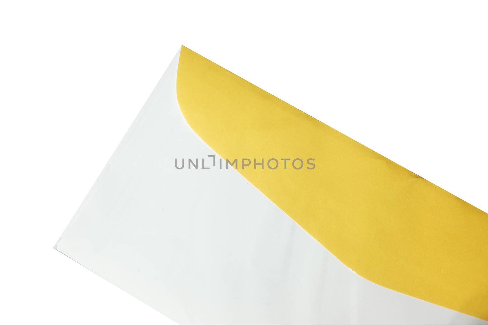 Yellow envelope isolated on white background by uphotopia