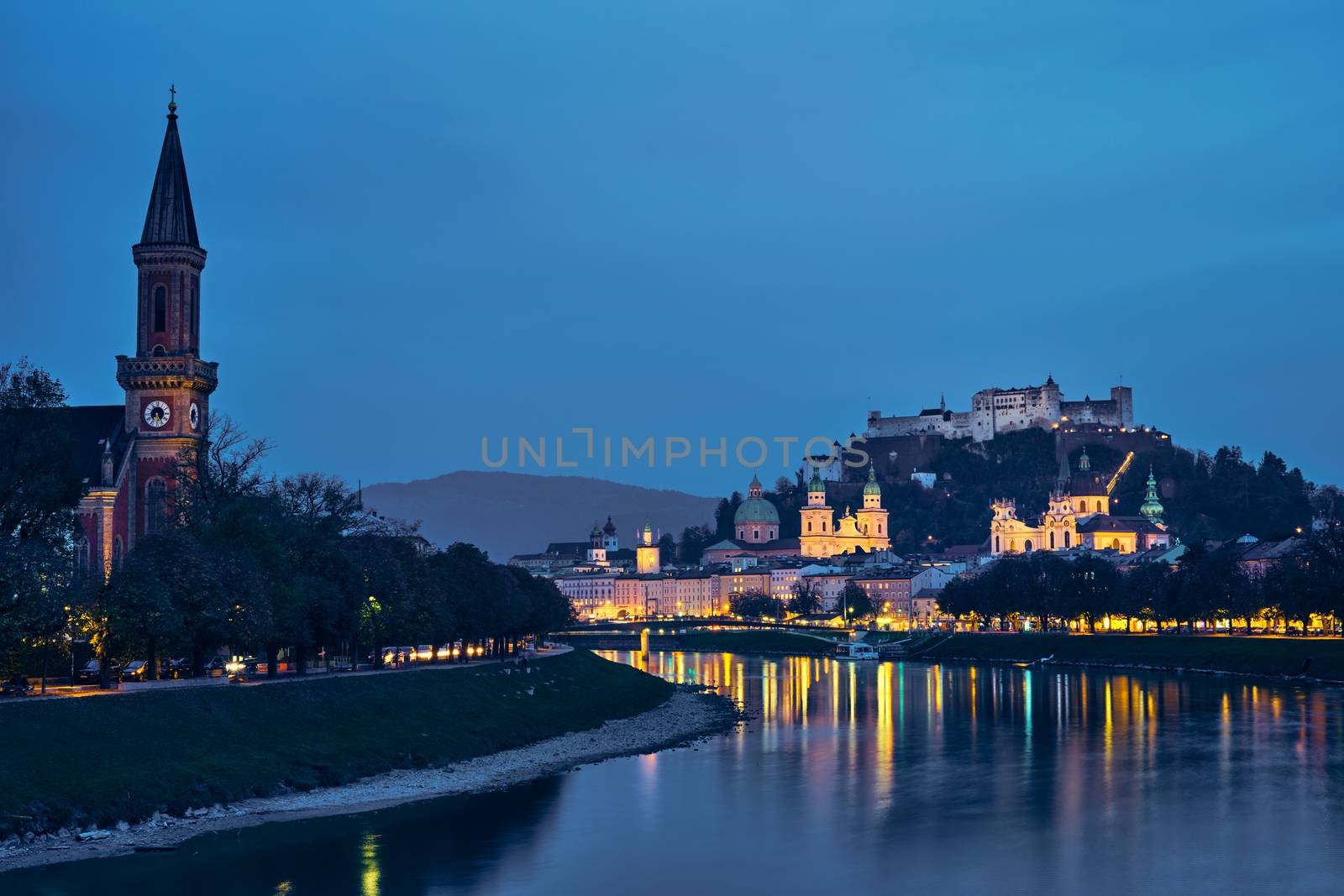 Salzburg city evening view by dimol