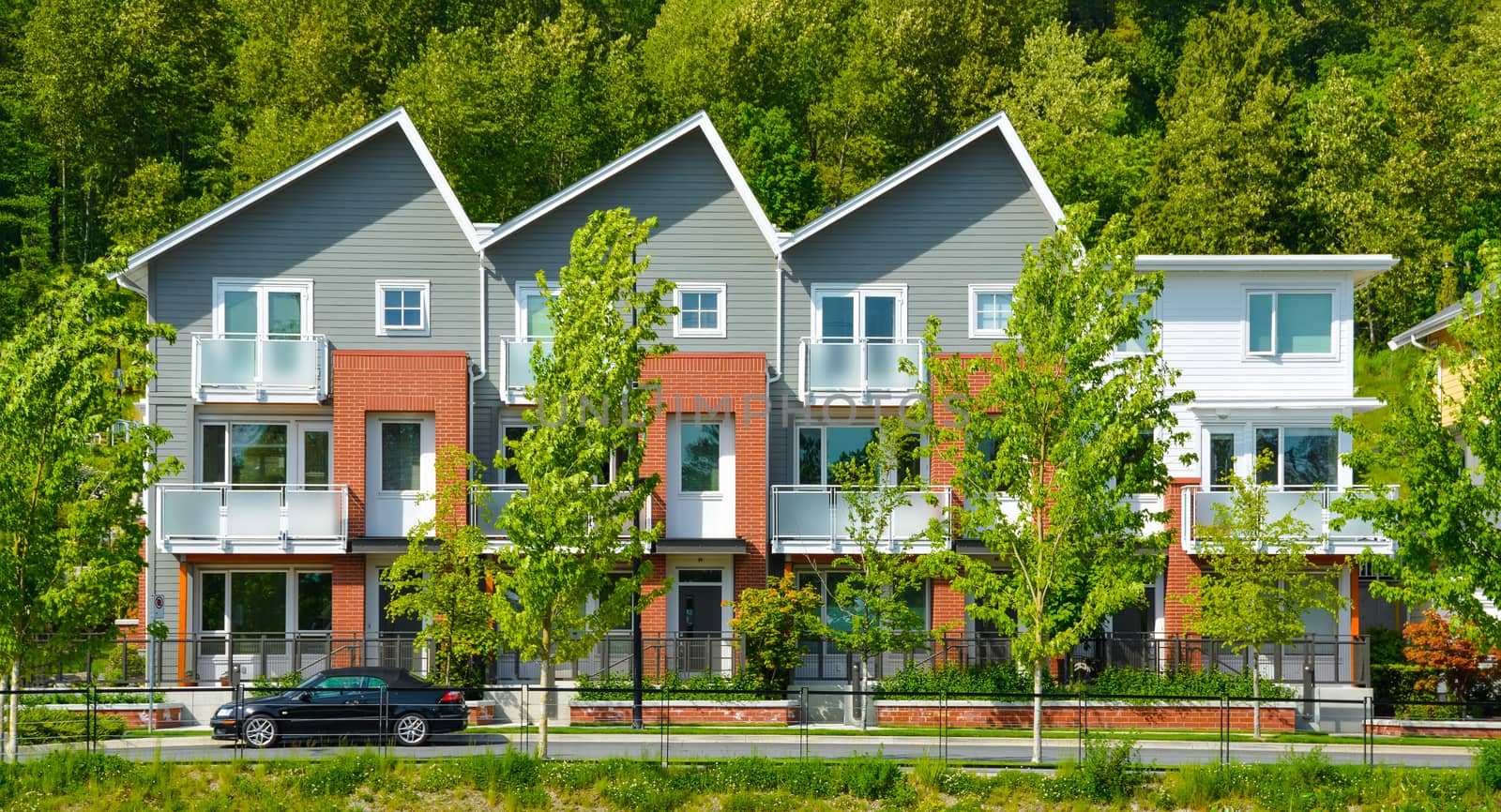 Brand new townhouse building in Vancouver, British Columbia
