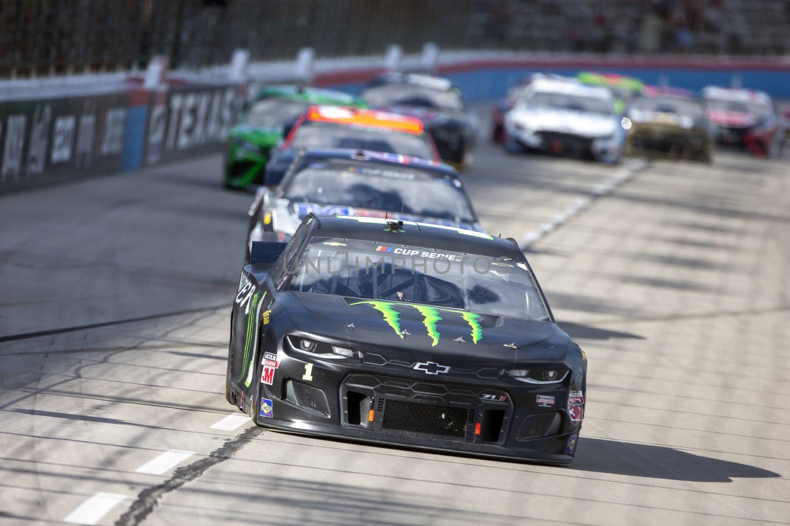 Kurt Busch (1) races for position for the O'Reilly Auto Parts 500 at Texas Motor Speedway in Fort Worth, Texas.