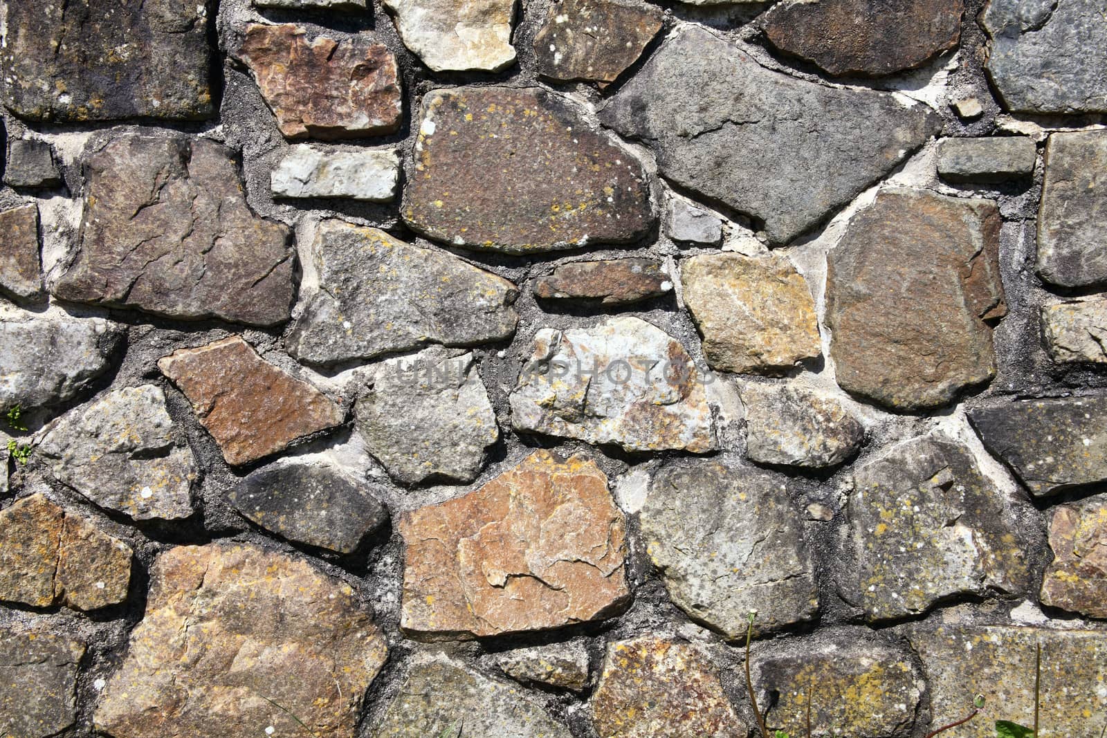 Old weathered rustic stone brick wall texture background