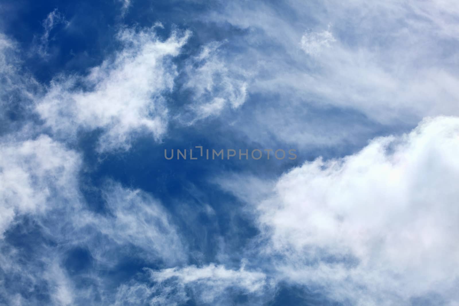 Cloudscape texture background of dramatic cirrus and cumulus clouds