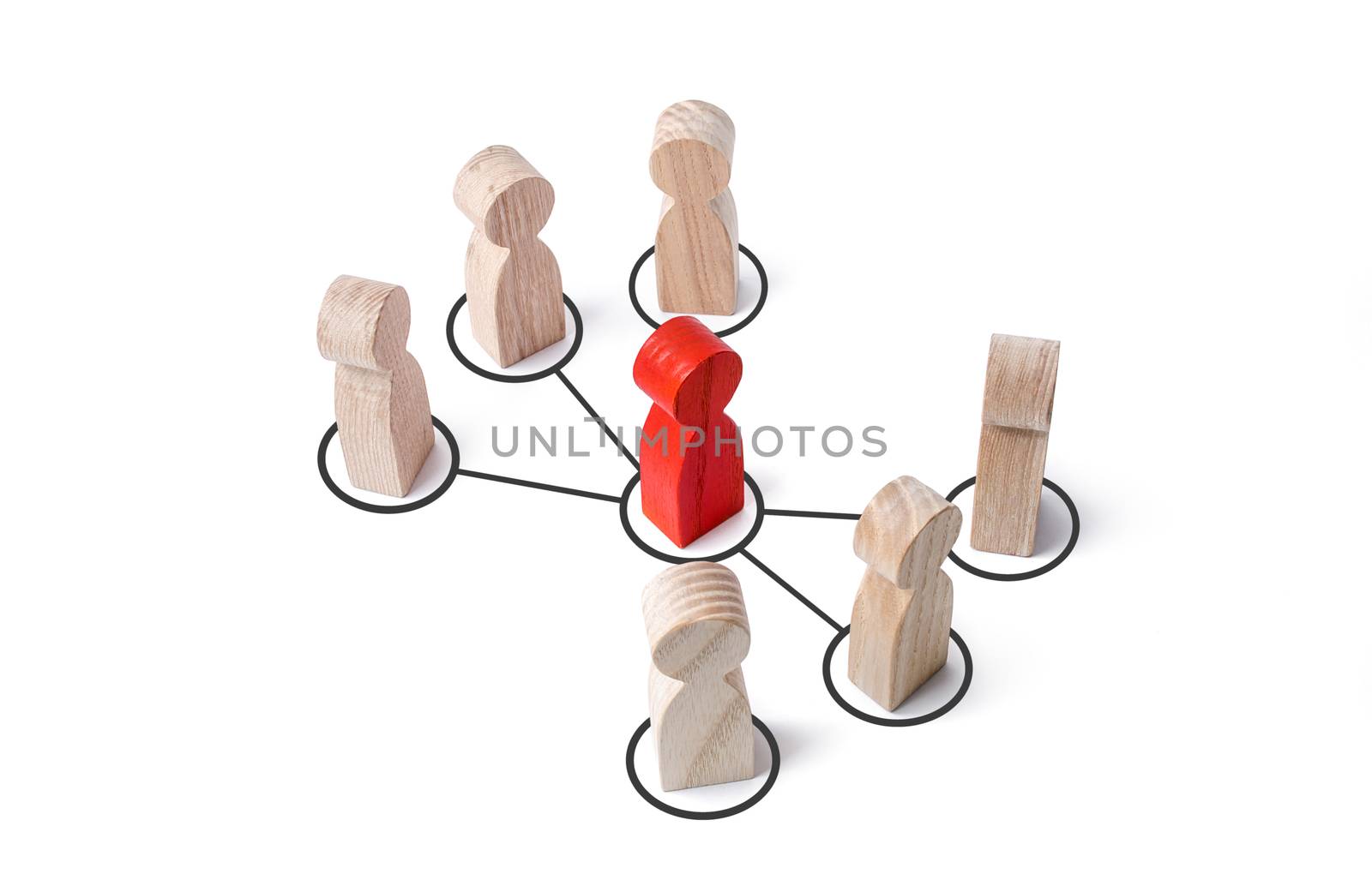 Mediator offers a mediation service between people. Business deal. Political diplomatic negotiations. Conflict resolution and consensus building. Influencer with connections. Leader controls the team.