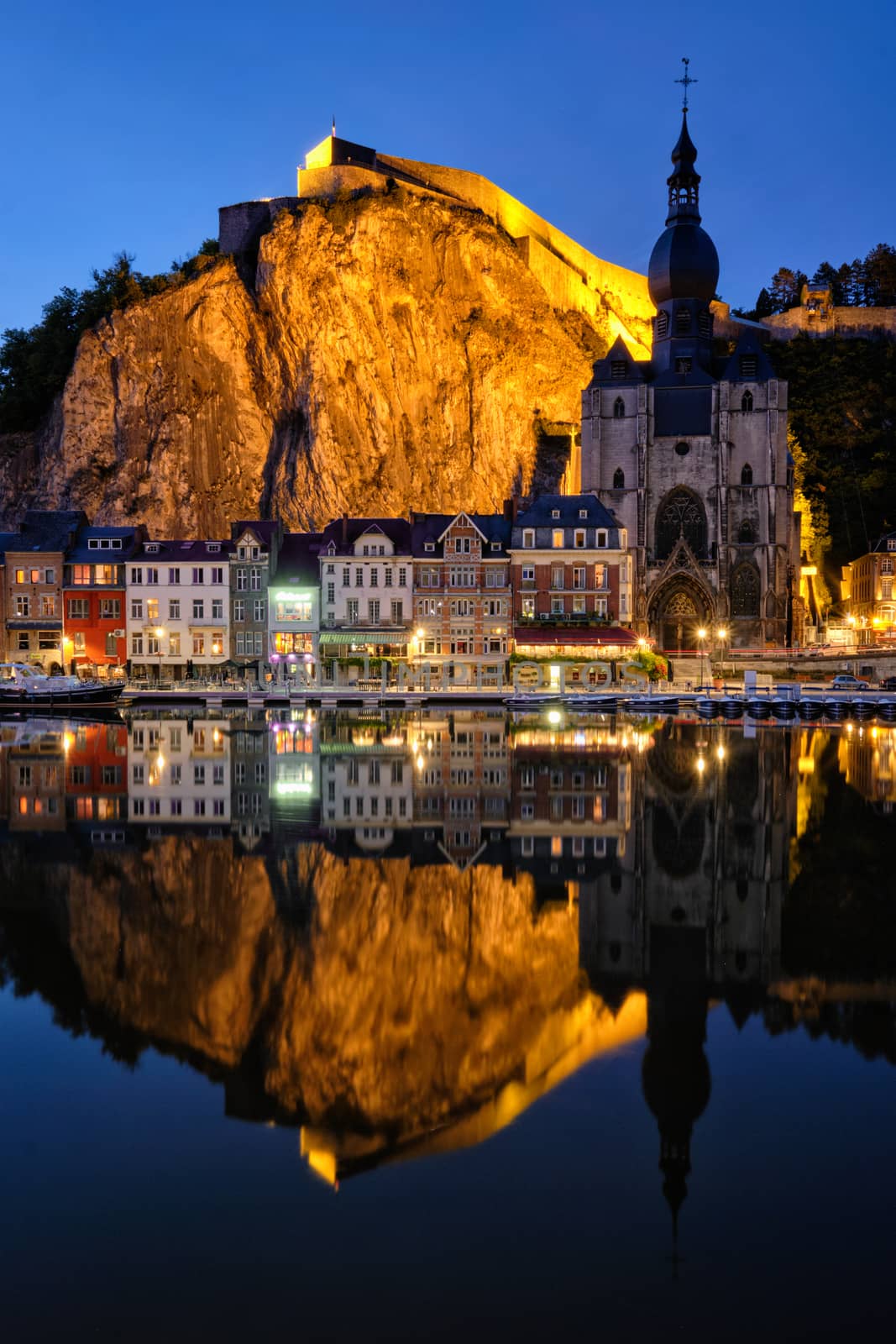 Night view of Dinant town, Belgium by dimol