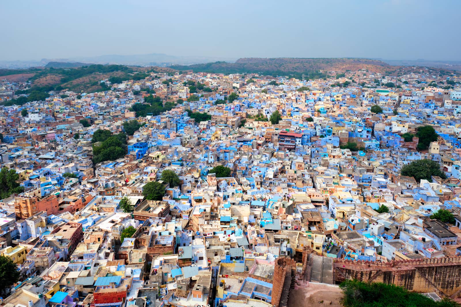 Aerial view of Jodhpur Blue City. Jodphur, Rajasthan, India by dimol