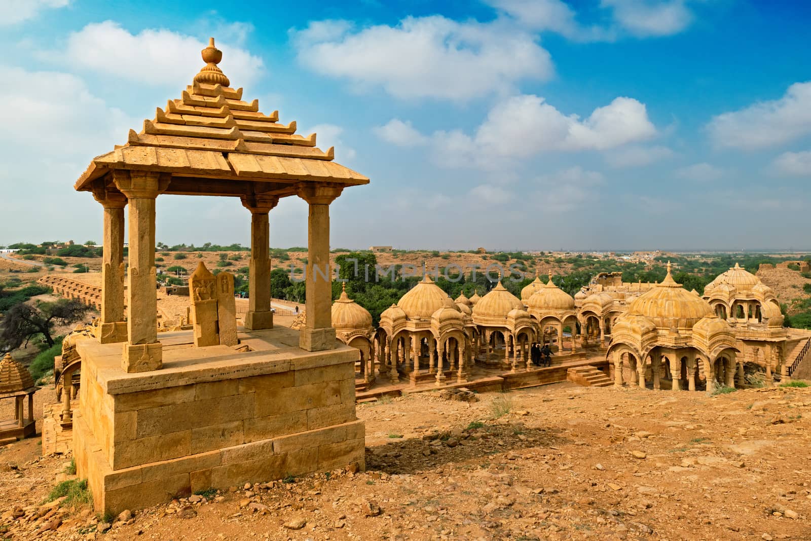 Bada Bagh cenotaphs Hindu tomb mausoleum . Jaisalmer, Rajasthan, India by dimol