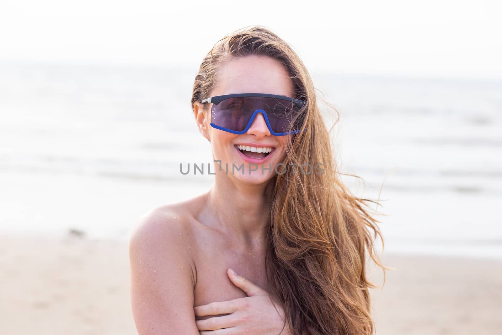 woman sunglass fashion accessories on beach modern model by timwit