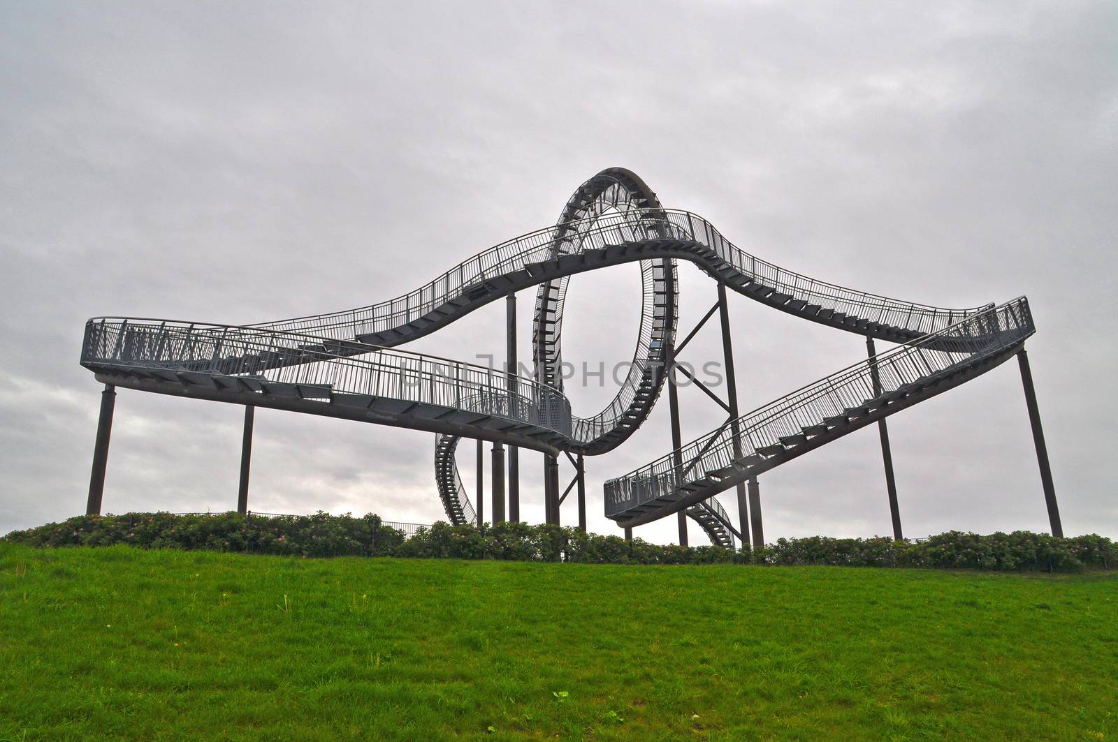 Watchtower on a stone mountain in Bottrop, Germany.