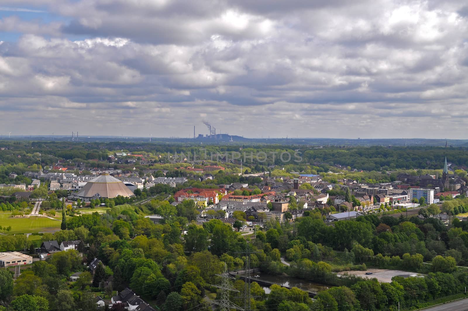 View on the city of Oberhausen, Germany. by Capos