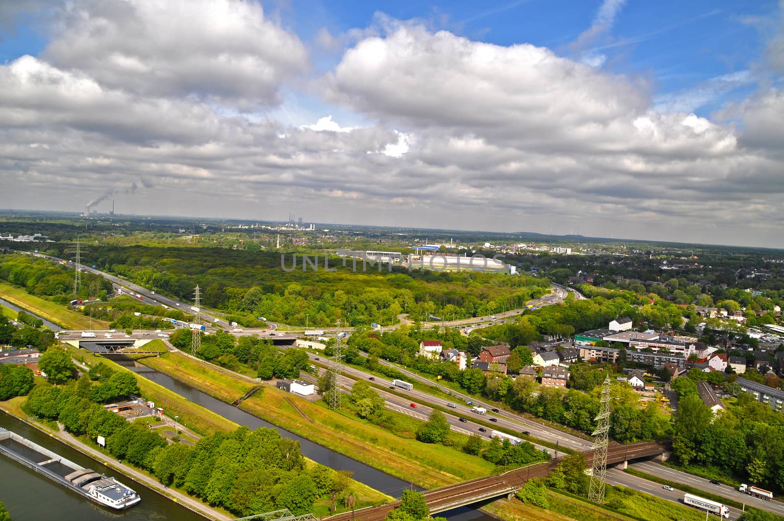 View on the city of Oberhausen, Germany.