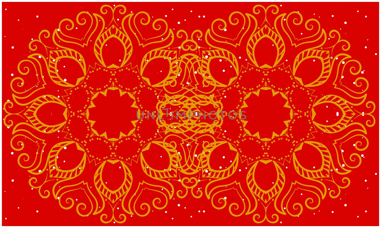 gold design art on abstract red background by aanavcreationsplus