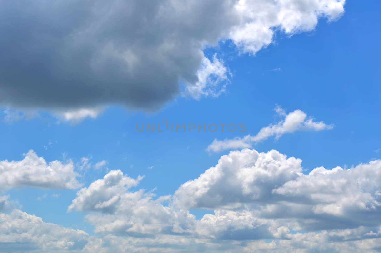 Beautiful blue sky with clouds, air nature