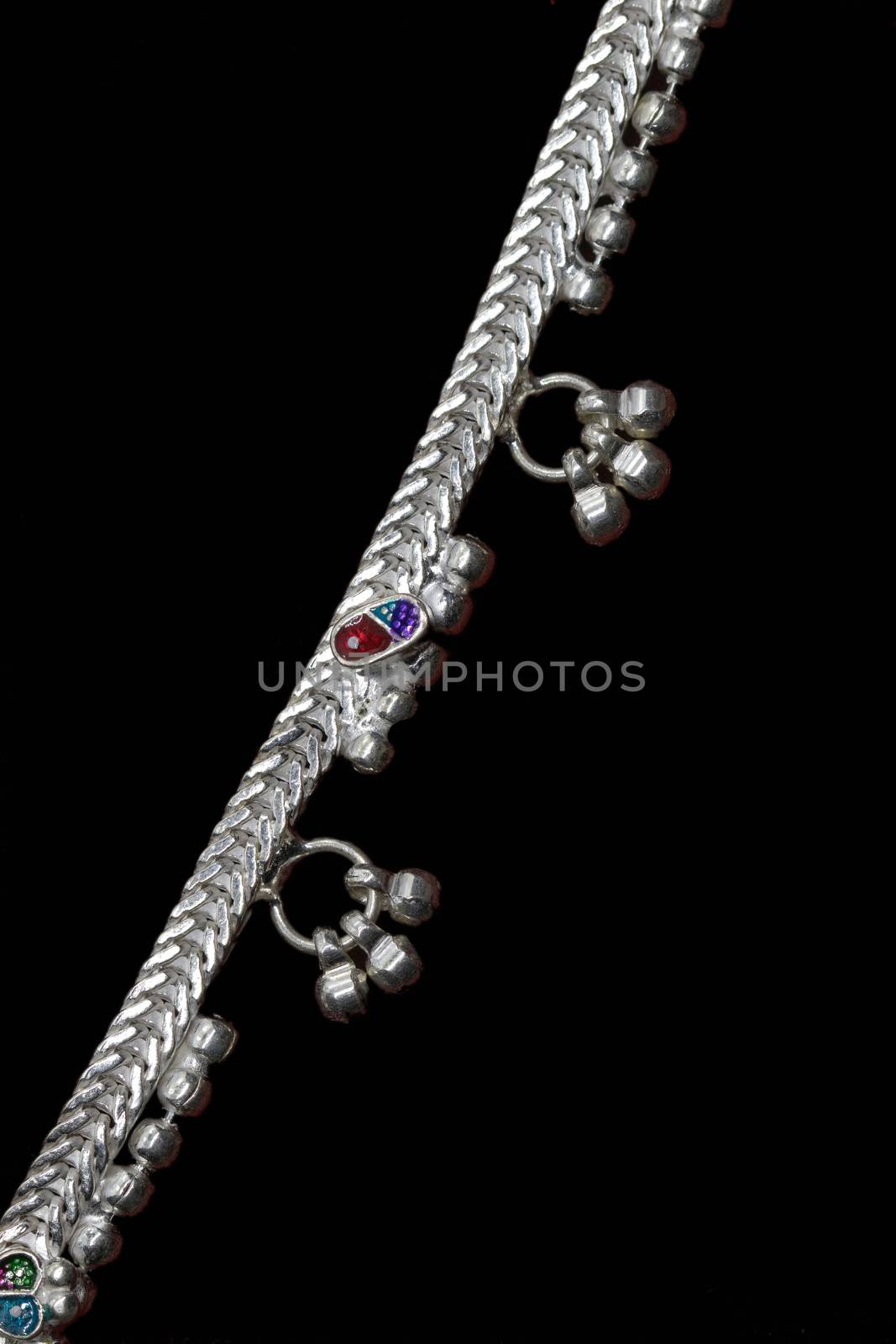 three Curly silver anklet for catalogue design book by 9500102400