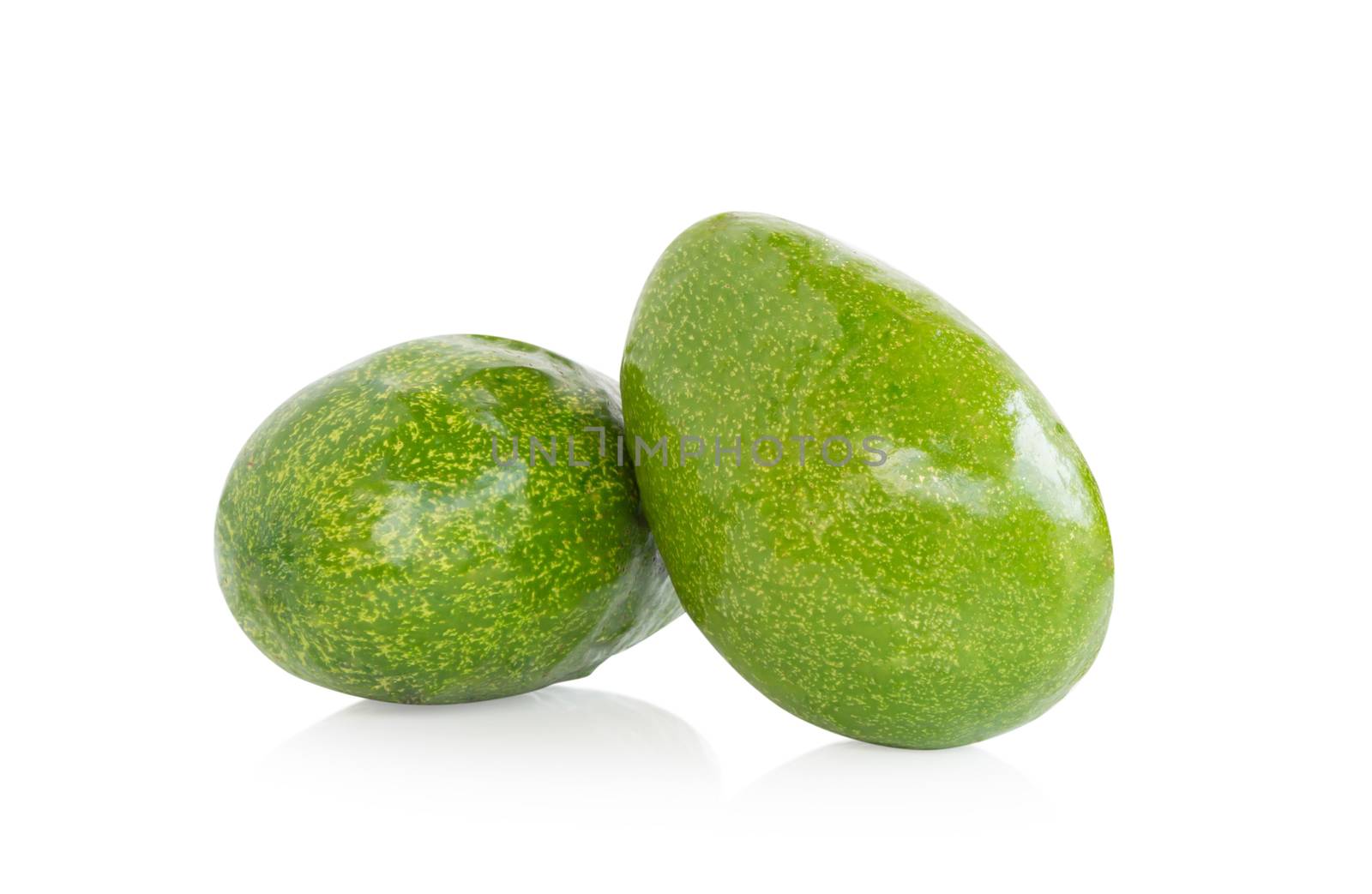 Closeup avocado ripe fruit isolated on white background with cop by pt.pongsak@gmail.com