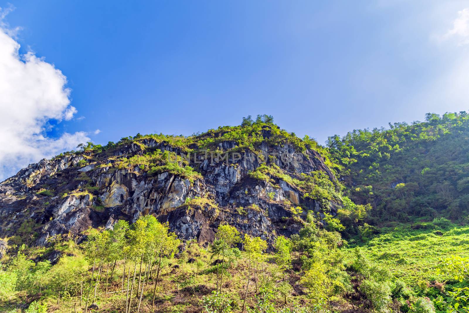 Nature landscape background Fansipan mountain in Sapa, Vietnam by Vladyslav