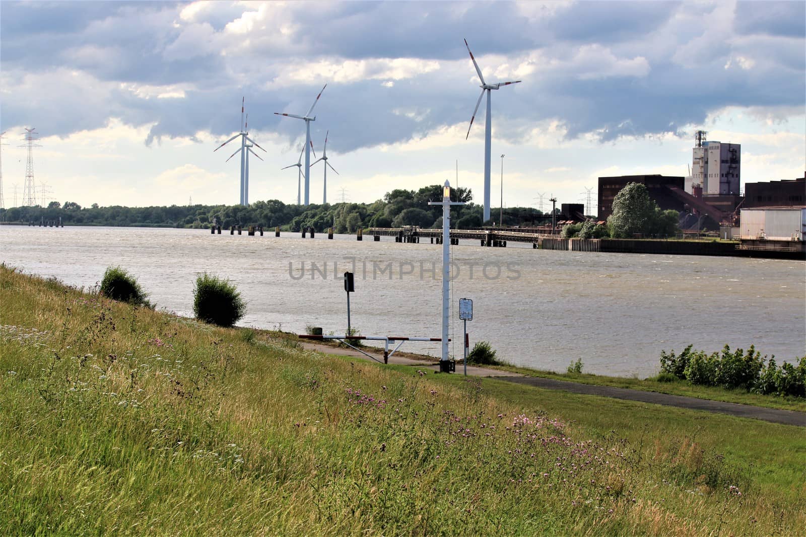 River Weser between Bremen and Bremerhafen