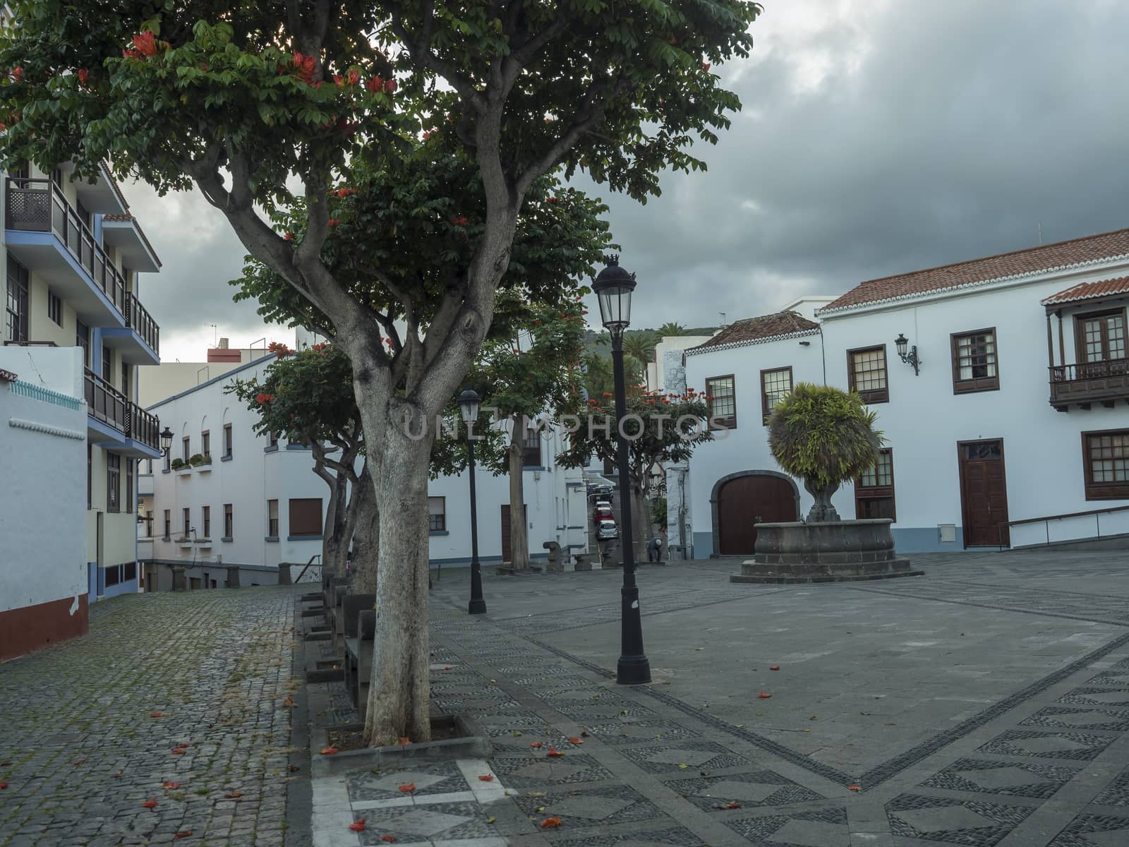 Plaza San Francisco square in the center of Santa Cruz De La Palma, La Palma Island, Canary Islands, Spain.
